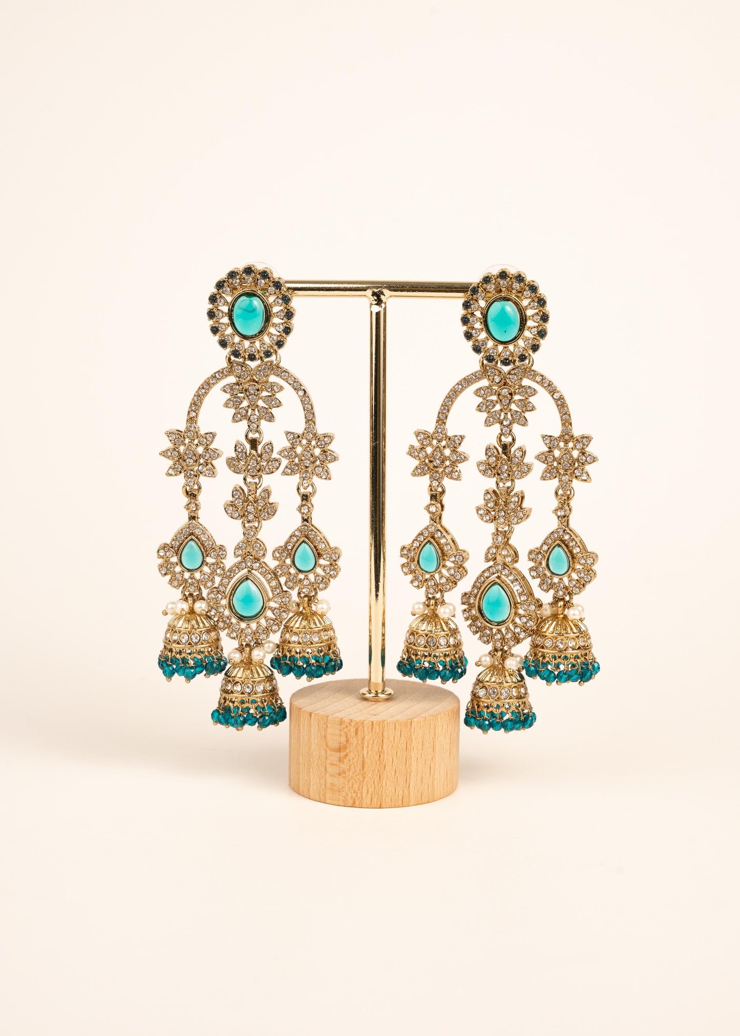 Indian Kundan Moissanite Earrings/ Gold Plated Statement Earrings/ Indian Jewelry/ Traditional Indian Bridal Earrings/ Bridal Wear Jewelry