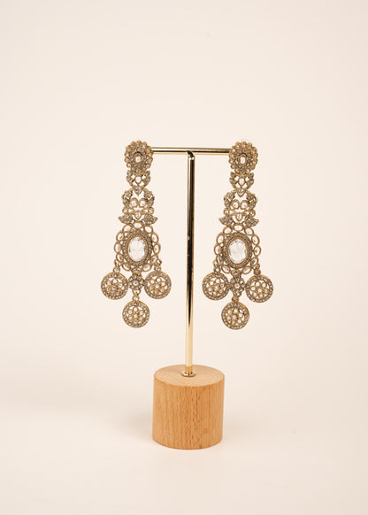 Royal Kundan Chandelier Earrings/ Maharani Style Chandelier Earrings/ Statement Earrings/ Oversized Wedding Earrings/ Traditional Earrings