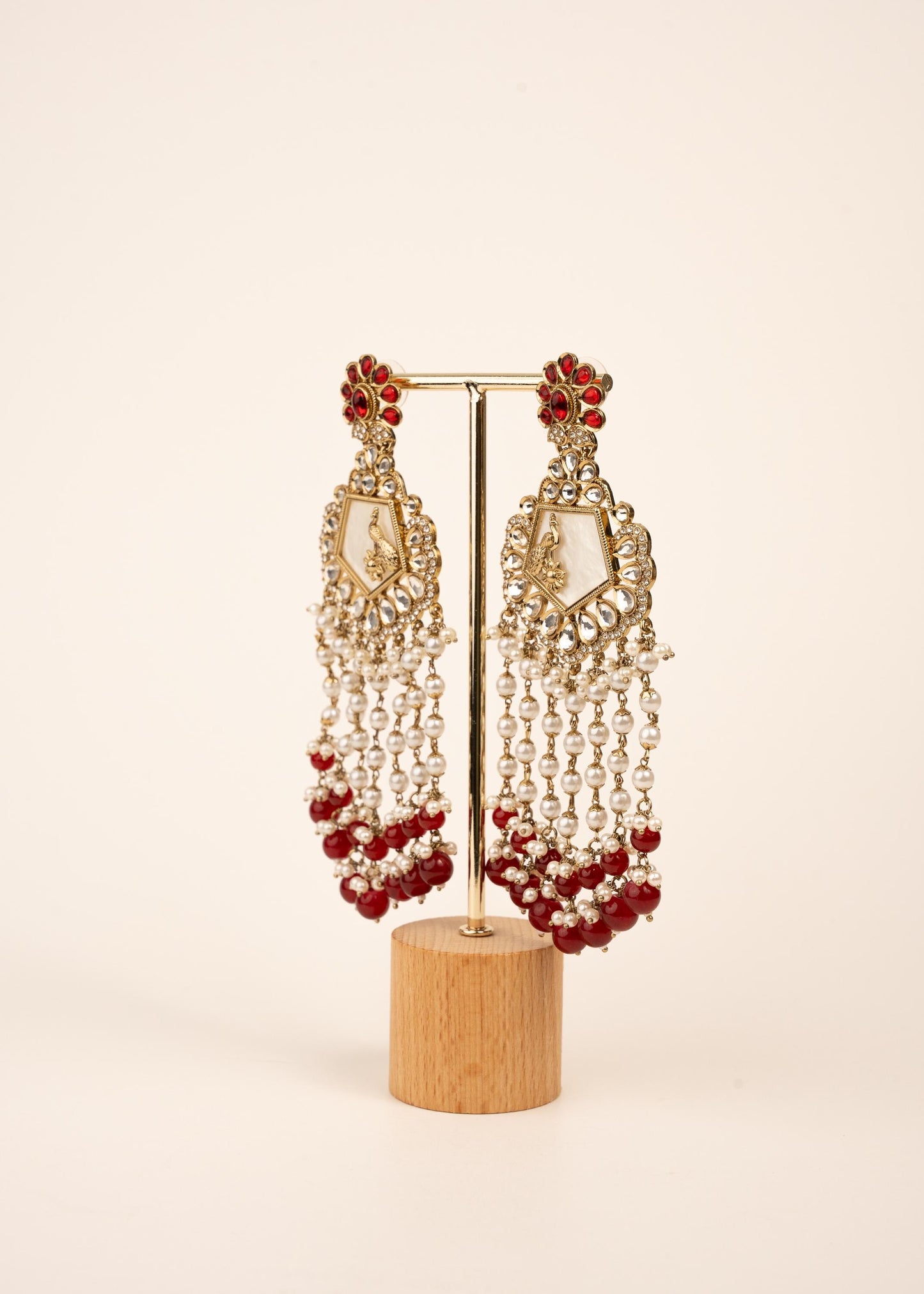 High Quality Polki Kundan Earrings/ Peacock Earrings/ Antique Kundan Polki Jhumkas/ Pearl Earrings/ Statement Earrings/ Mint/ Reception/