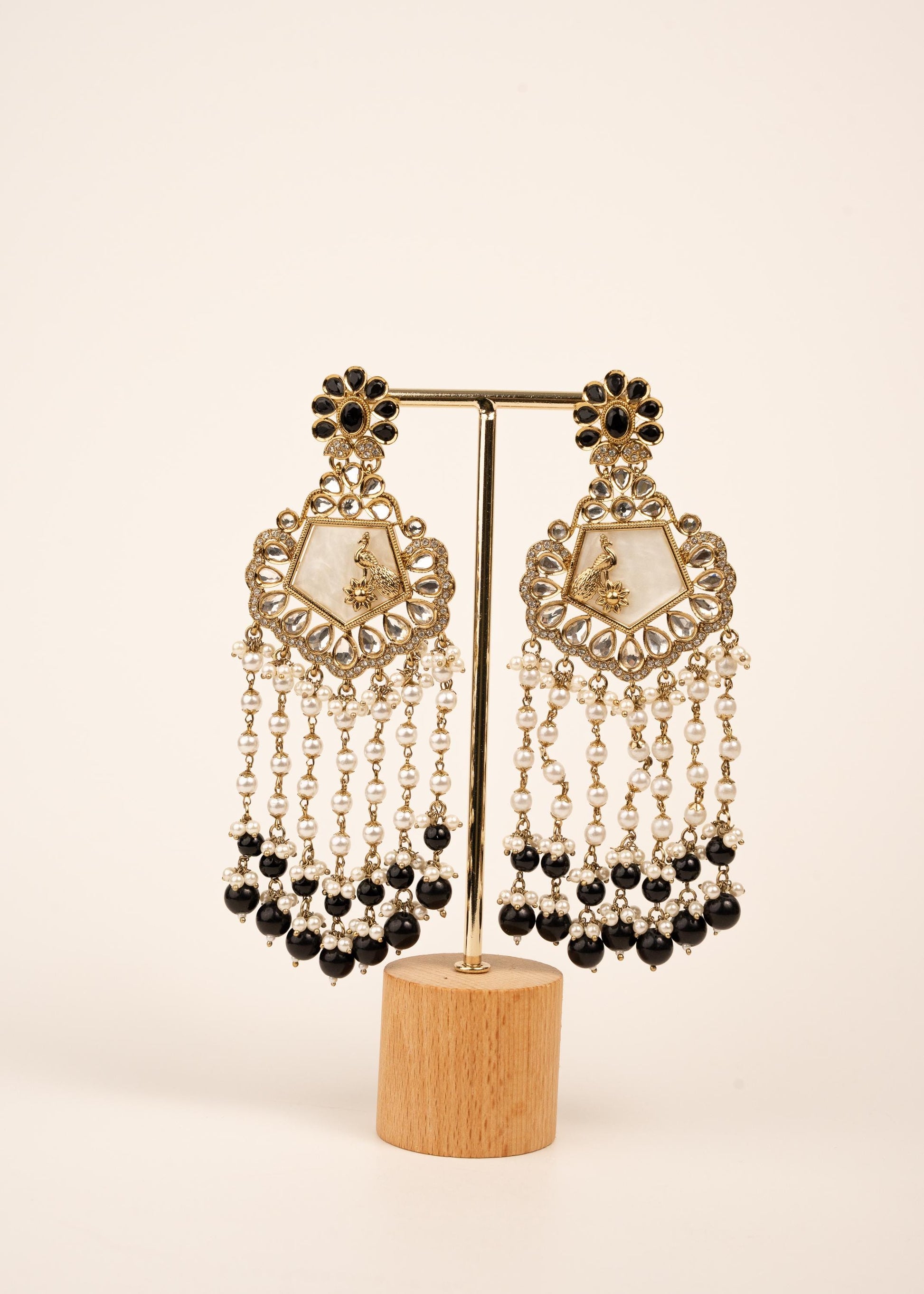 High Quality Polki Kundan Earrings/ Peacock Earrings/ Antique Kundan Polki Jhumkas/ Pearl Earrings/ Statement Earrings/ Mint/ Reception/