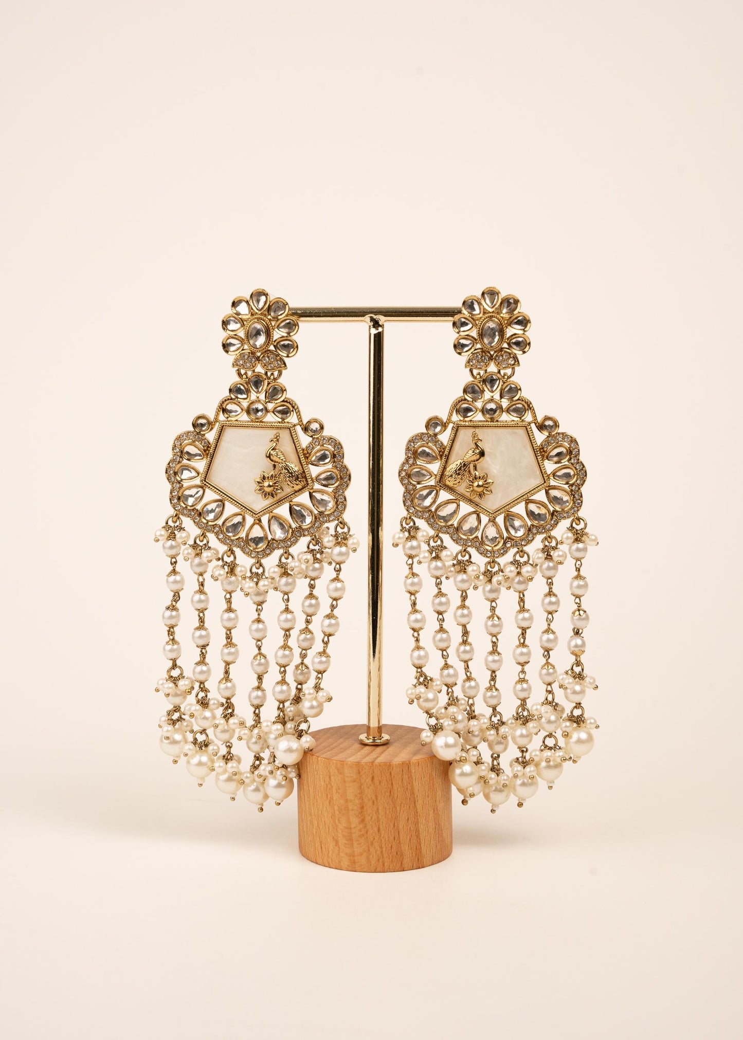 High Quality Polki Kundan Earrings/ Peacock Earrings/ Antique Kundan Polki Jhumkas/ Pearl Earrings/ Statement Earrings/ Mint/ Reception/