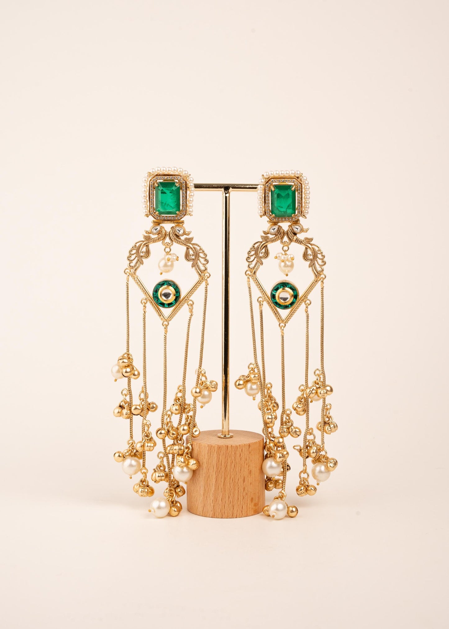 Gold Plated Kashmiri Earrings/ Viral Kashmiri Earrings/ Statement Earrings/ Ghungroo Earrings/ Indian Jewelry/ Long Jhumka Chain Earrings (etsy image id: 8043465413)