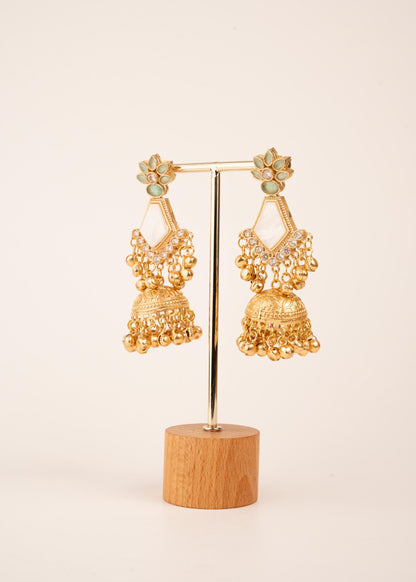 High Quality Kashmiri Earrings/ Ethnic Indian Jewelry/ Ghungroo Earrings/ Bridal Accessories/ Long Earrings/ Festive Desi Earrings/ Pink (etsy image id: 8043529645)