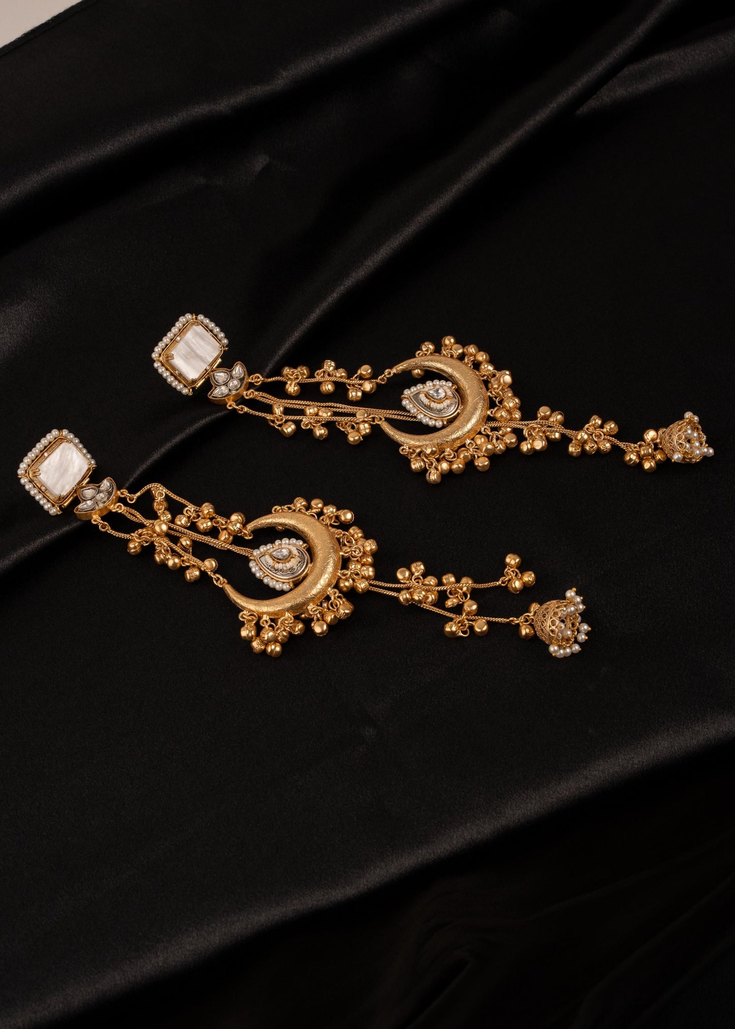 Premium detailed Kashmiri Chandbali Earrings/ Traditional Statement Earrings/ Ghungroo Earrings/ Kashmiri Long Earrings/ Ruby (etsy image id: 8043573301)