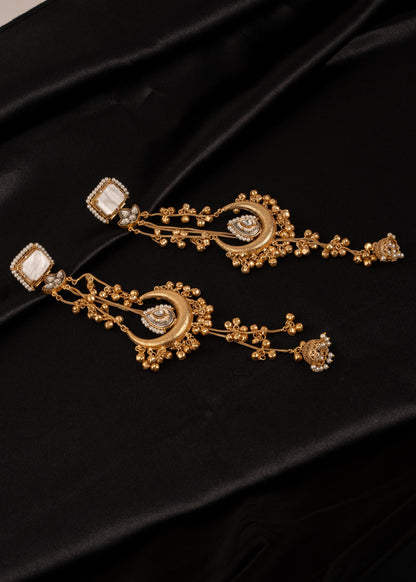 Premium detailed Kashmiri Chandbali Earrings/ Traditional Statement Earrings/ Ghungroo Earrings/ Kashmiri Long Earrings/ Ruby (etsy image id: 8043573301)