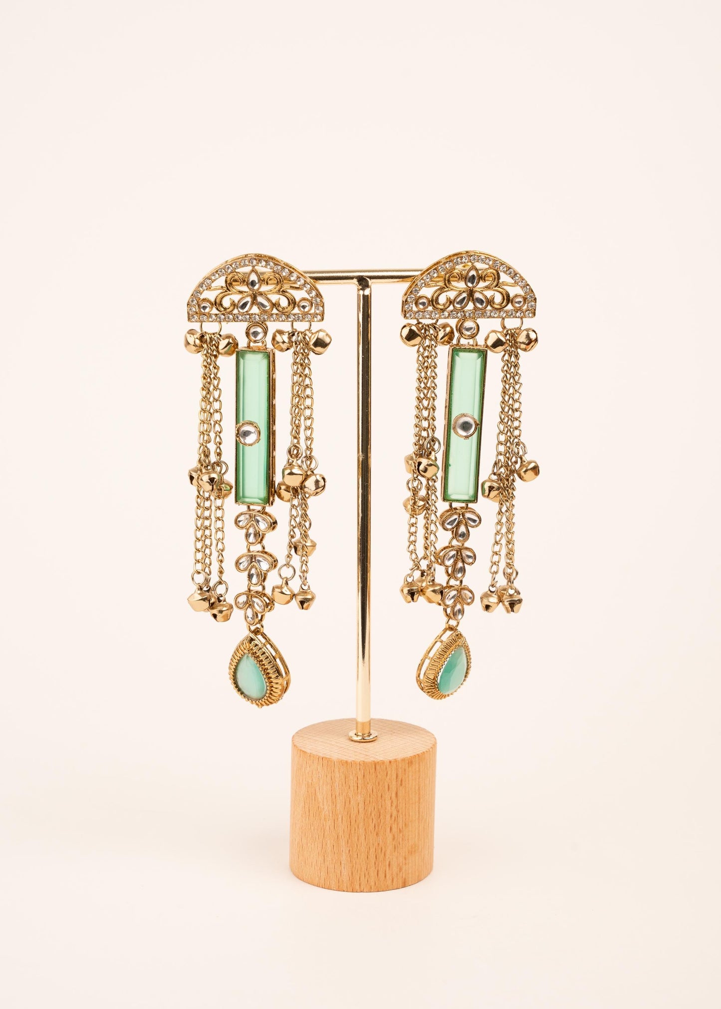 Premium Ghungroo Earrings/ Indian Jewelry/ Kashmiri Style Earrings/ Festive Wear/ Statement Earrings/ Indian Bridal Jewelry/ Ruby/ Green