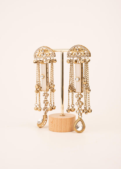 Premium Ghungroo Earrings/ Indian Jewelry/ Kashmiri Style Earrings/ Festive Wear/ Statement Earrings/ Indian Bridal Jewelry/ Ruby/ Green