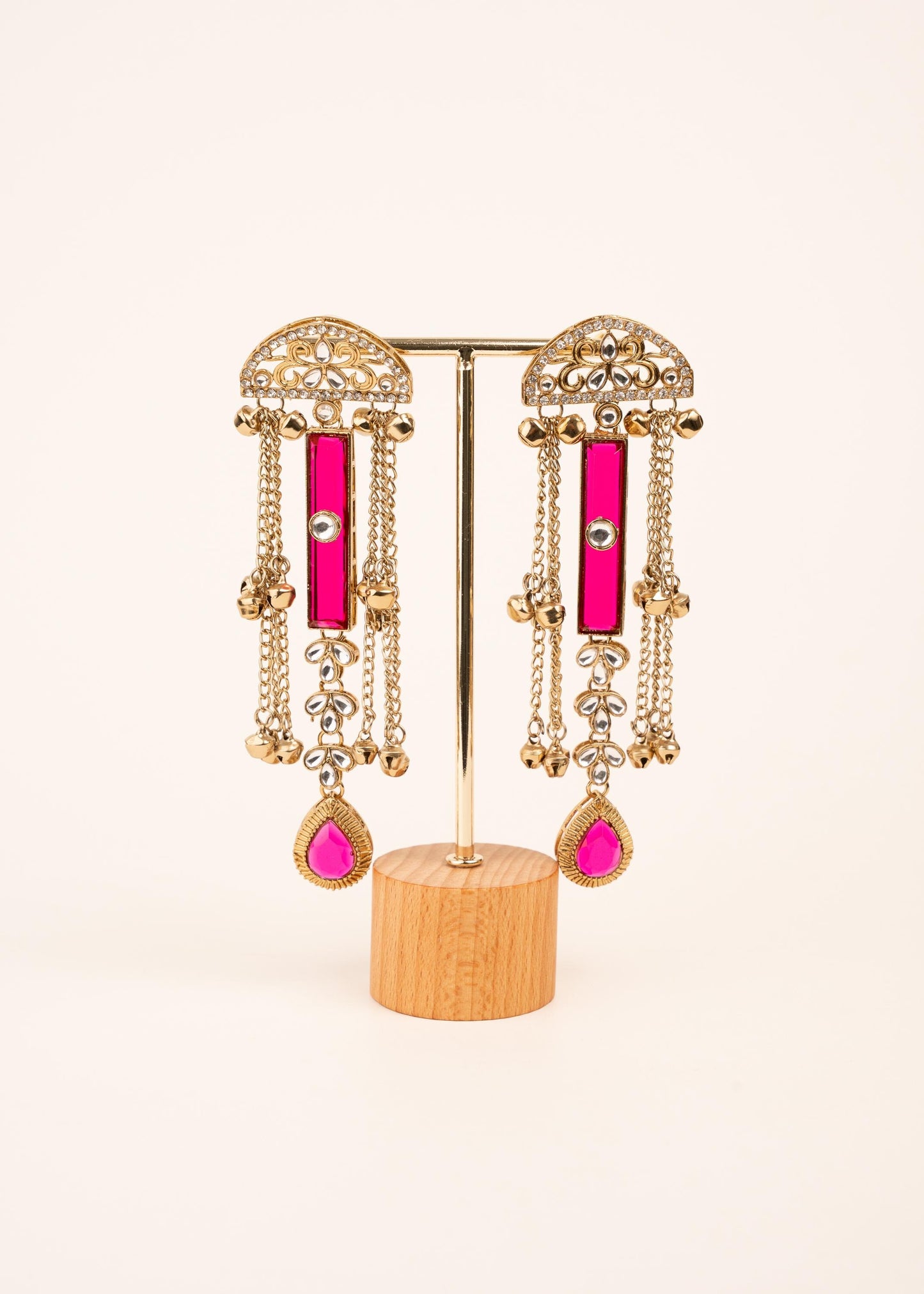 Premium Ghungroo Earrings/ Indian Jewelry/ Kashmiri Style Earrings/ Festive Wear/ Statement Earrings/ Indian Bridal Jewelry/ Ruby/ Green