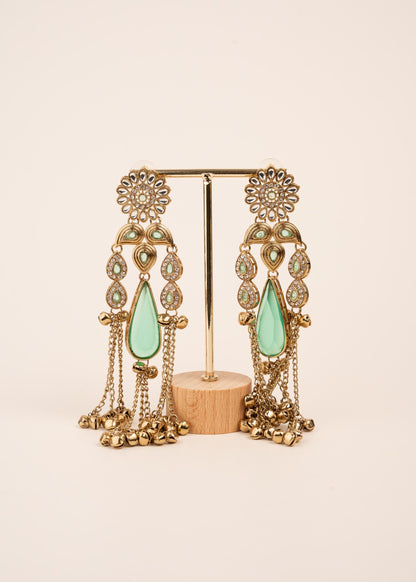 Viral Kashmiri Kundan Earrings/ Ghungroo Earrings/ Traditional Indian Earrings/ Gold Plated Statement Earrings/ Kundan Polki Earrings