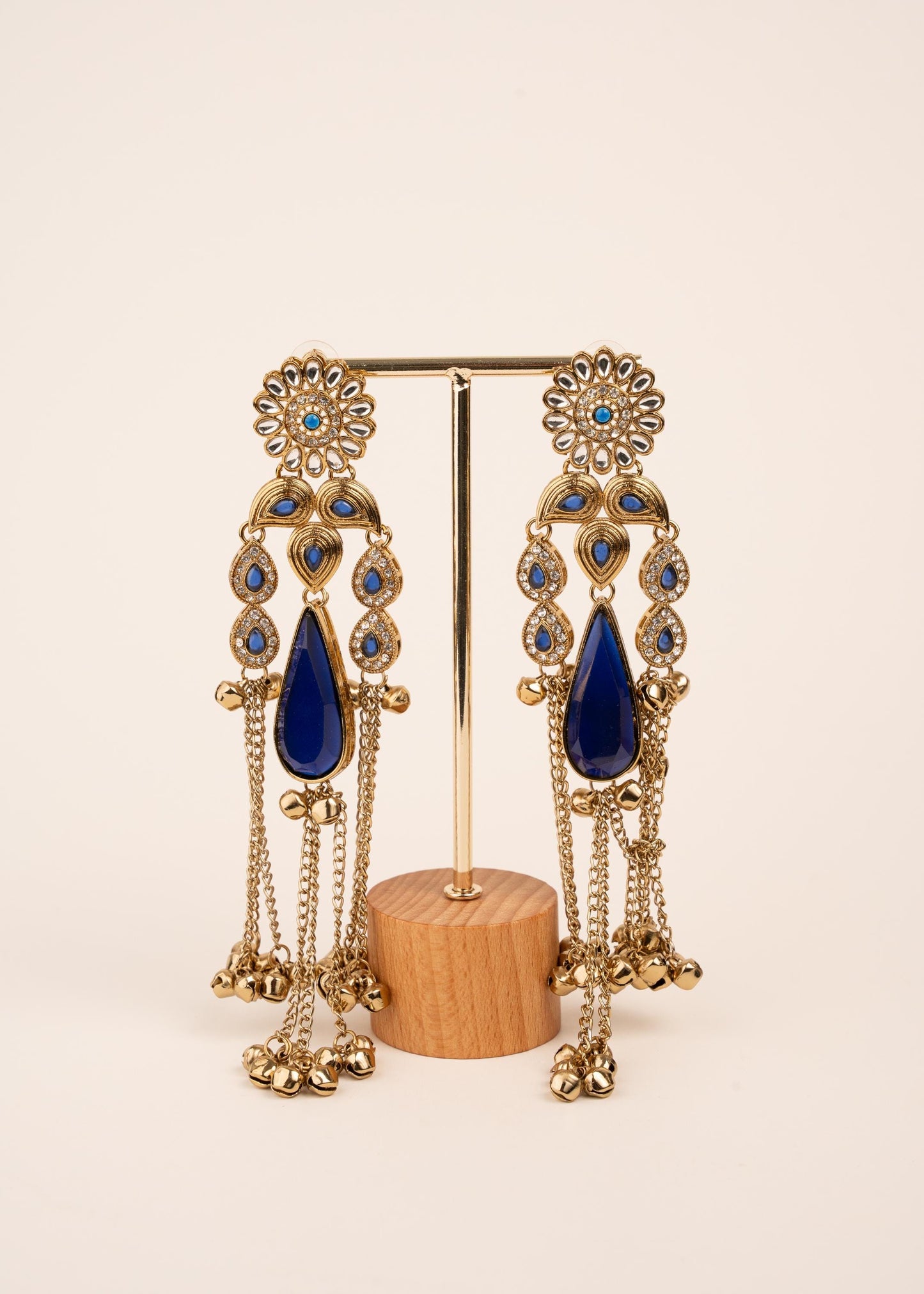 Viral Kashmiri Kundan Earrings/ Ghungroo Earrings/ Traditional Indian Earrings/ Gold Plated Statement Earrings/ Kundan Polki Earrings