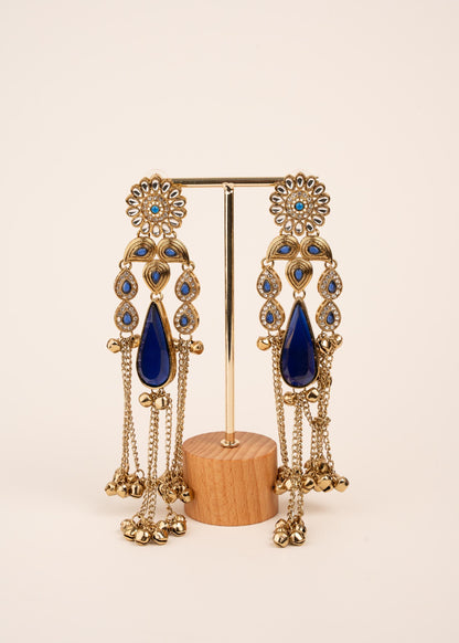 Viral Kashmiri Kundan Earrings/ Ghungroo Earrings/ Traditional Indian Earrings/ Gold Plated Statement Earrings/ Kundan Polki Earrings