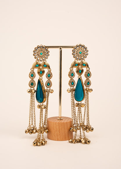 Viral Kashmiri Kundan Earrings/ Ghungroo Earrings/ Traditional Indian Earrings/ Gold Plated Statement Earrings/ Kundan Polki Earrings