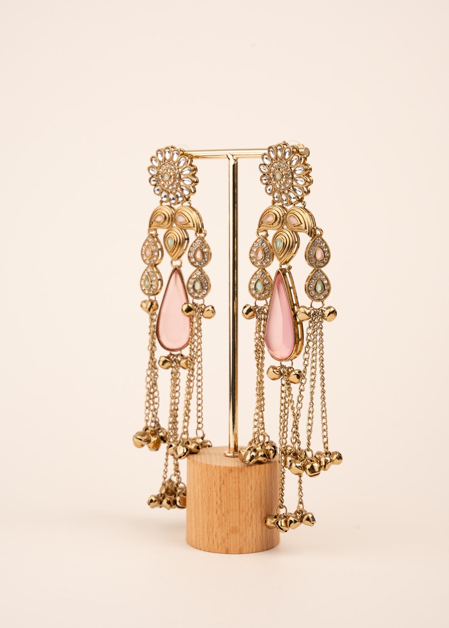 Viral Kashmiri Kundan Earrings/ Ghungroo Earrings/ Traditional Indian Earrings/ Gold Plated Statement Earrings/ Kundan Polki Earrings