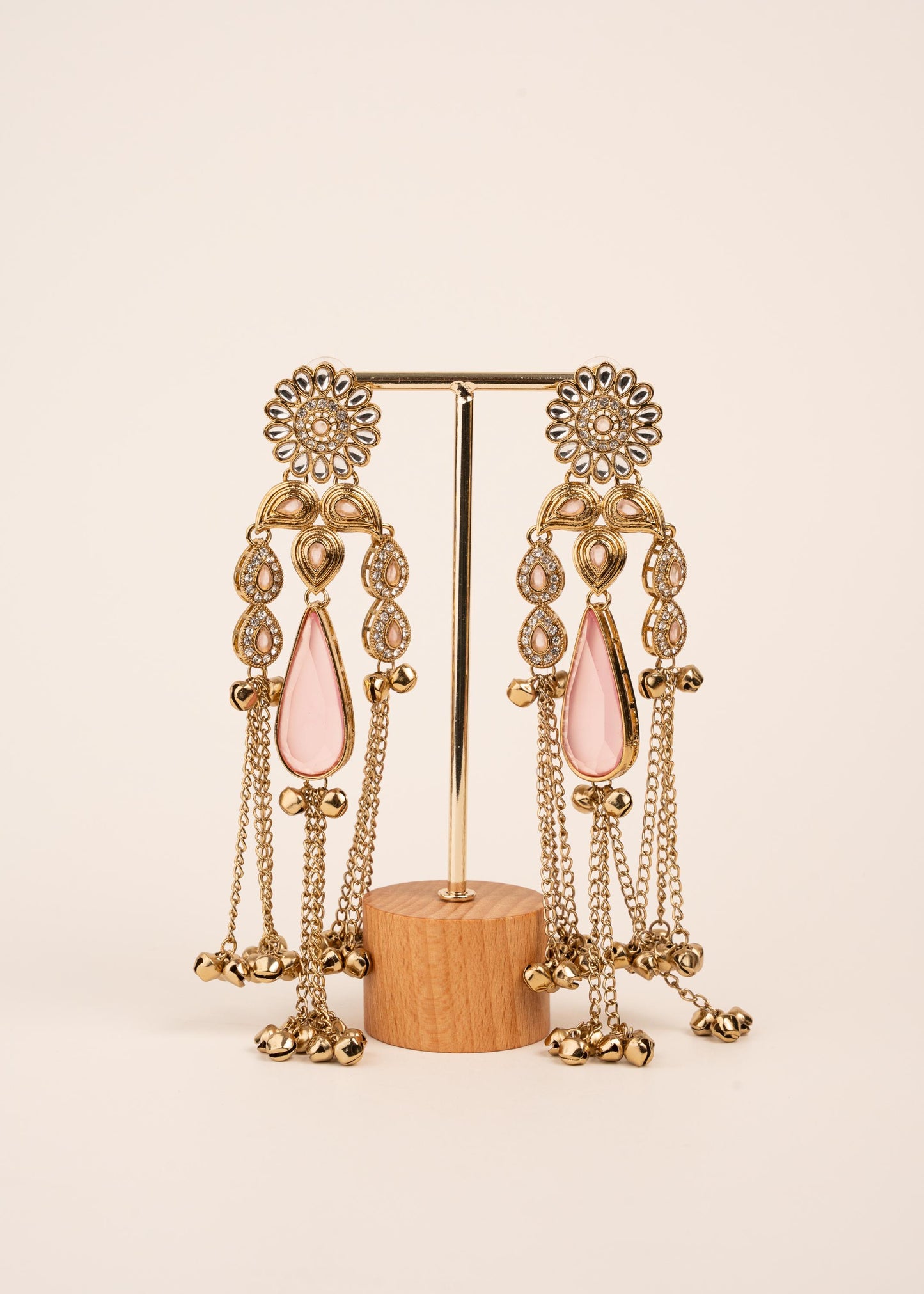 Viral Kashmiri Kundan Earrings/ Ghungroo Earrings/ Traditional Indian Earrings/ Gold Plated Statement Earrings/ Kundan Polki Earrings
