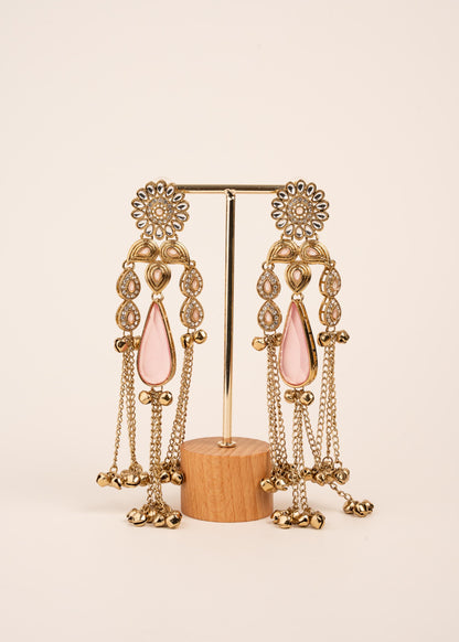 Viral Kashmiri Kundan Earrings/ Ghungroo Earrings/ Traditional Indian Earrings/ Gold Plated Statement Earrings/ Kundan Polki Earrings