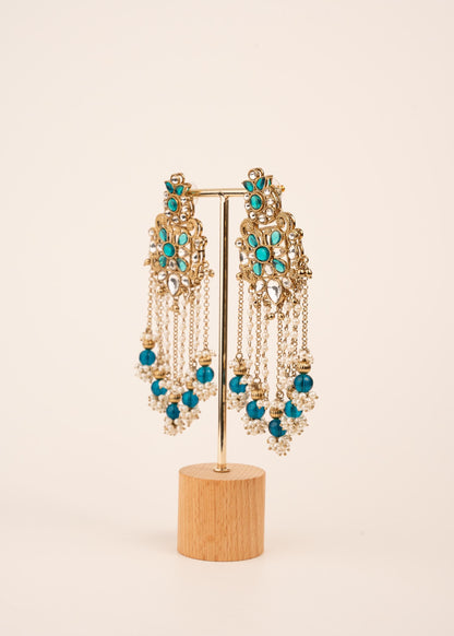 Luxury Kundan Pearl Drop Earrings/ Designer Chandbali Tassel Earrings/ Kundan Chandelier Earrings/ Pearl Fringe Statement Earrings