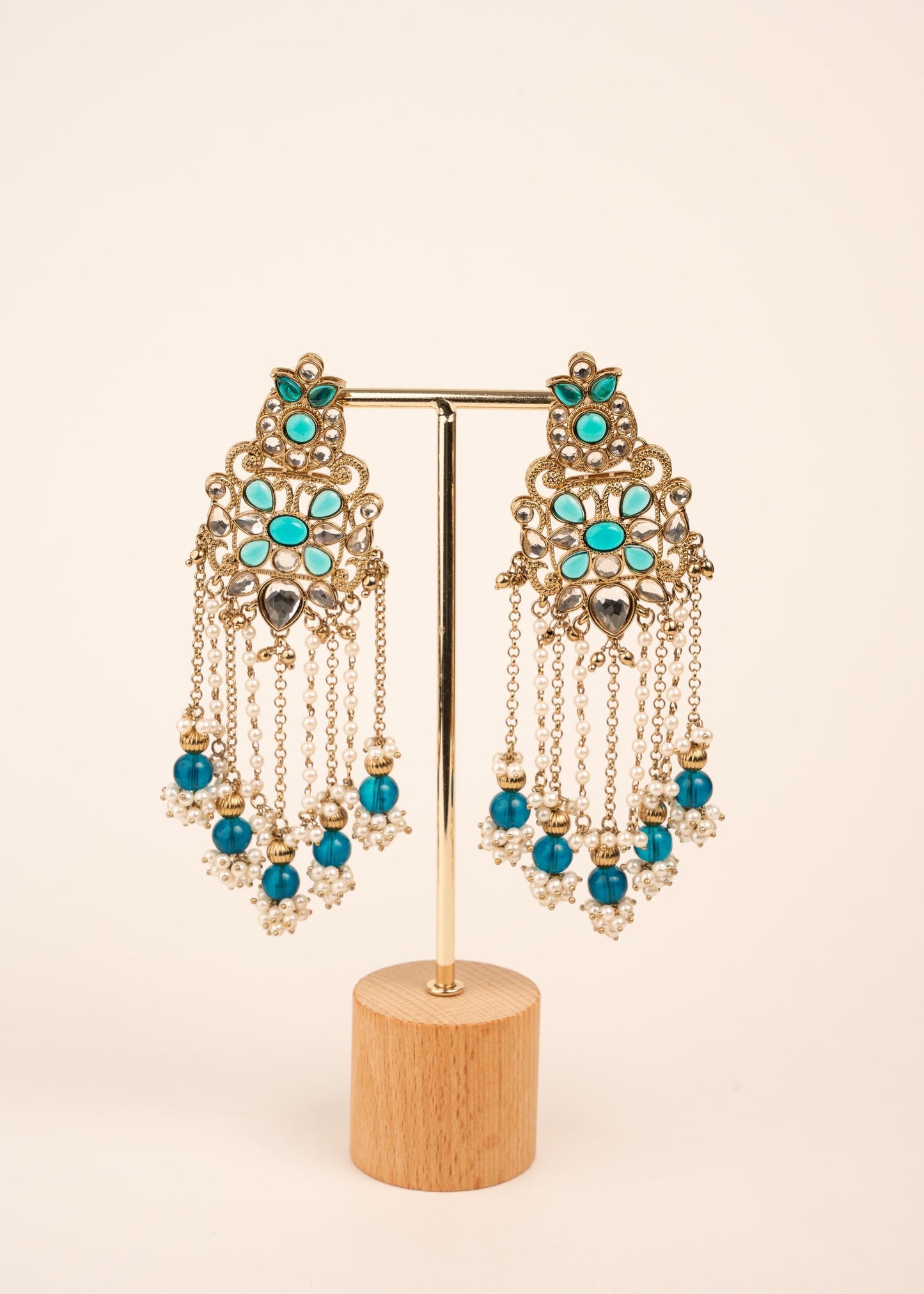 Luxury Kundan Pearl Drop Earrings/ Designer Chandbali Tassel Earrings/ Kundan Chandelier Earrings/ Pearl Fringe Statement Earrings
