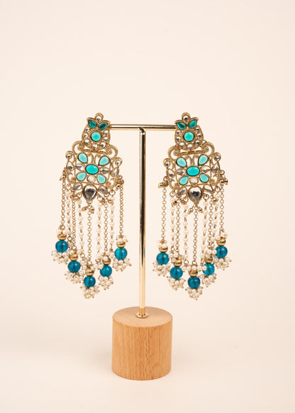 Luxury Kundan Pearl Drop Earrings/ Designer Chandbali Tassel Earrings/ Kundan Chandelier Earrings/ Pearl Fringe Statement Earrings