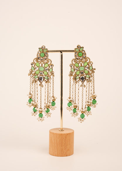Luxury Kundan Pearl Drop Earrings/ Designer Chandbali Tassel Earrings/ Kundan Chandelier Earrings/ Pearl Fringe Statement Earrings