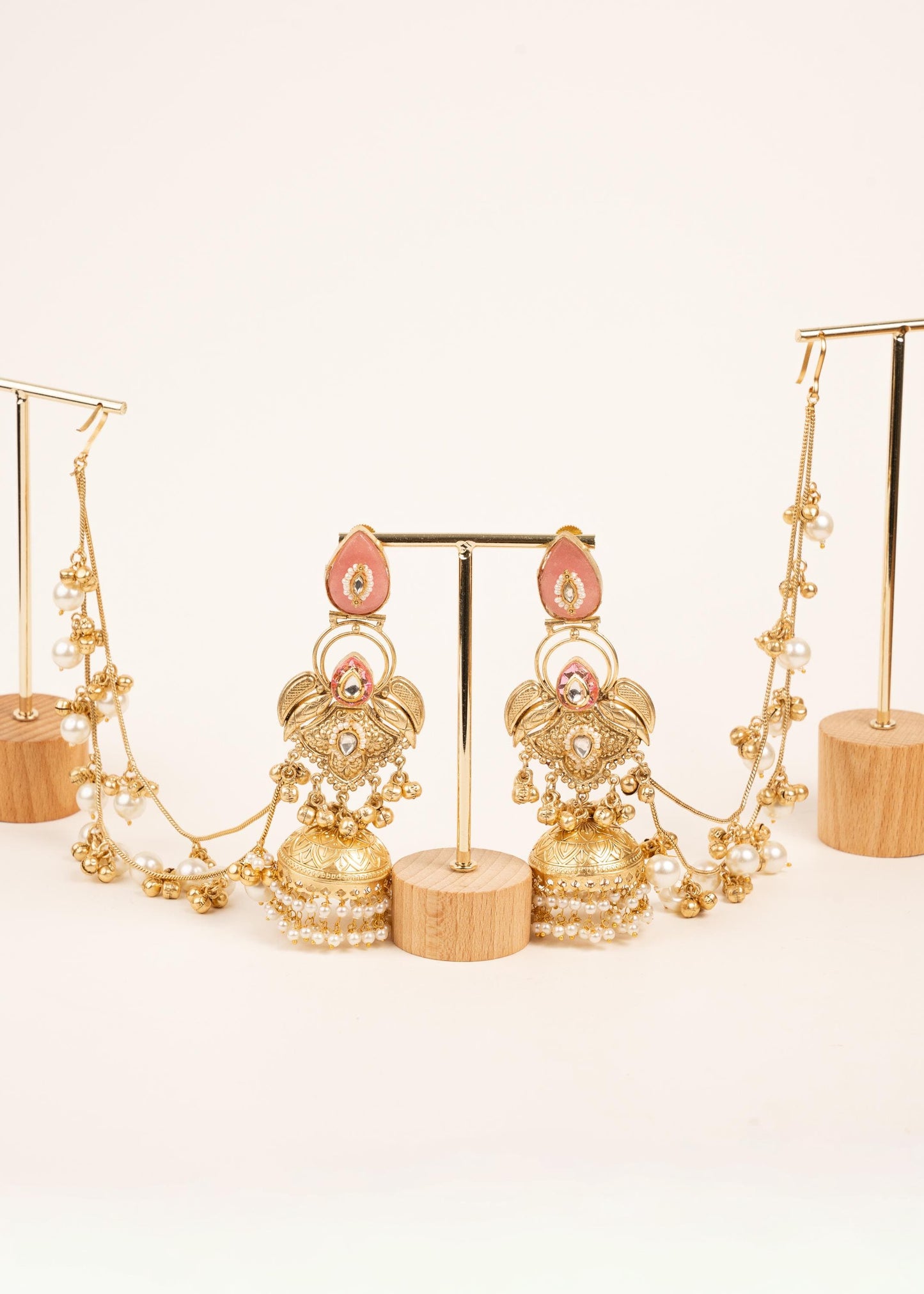 Kashmiri Earrings with Saharey/ Ghungroo Earrings/ Ear Chain Earrings/ Kaan Chain/ Indian Sahara Earrings/ Trendy Indian Pakistani Earrings/