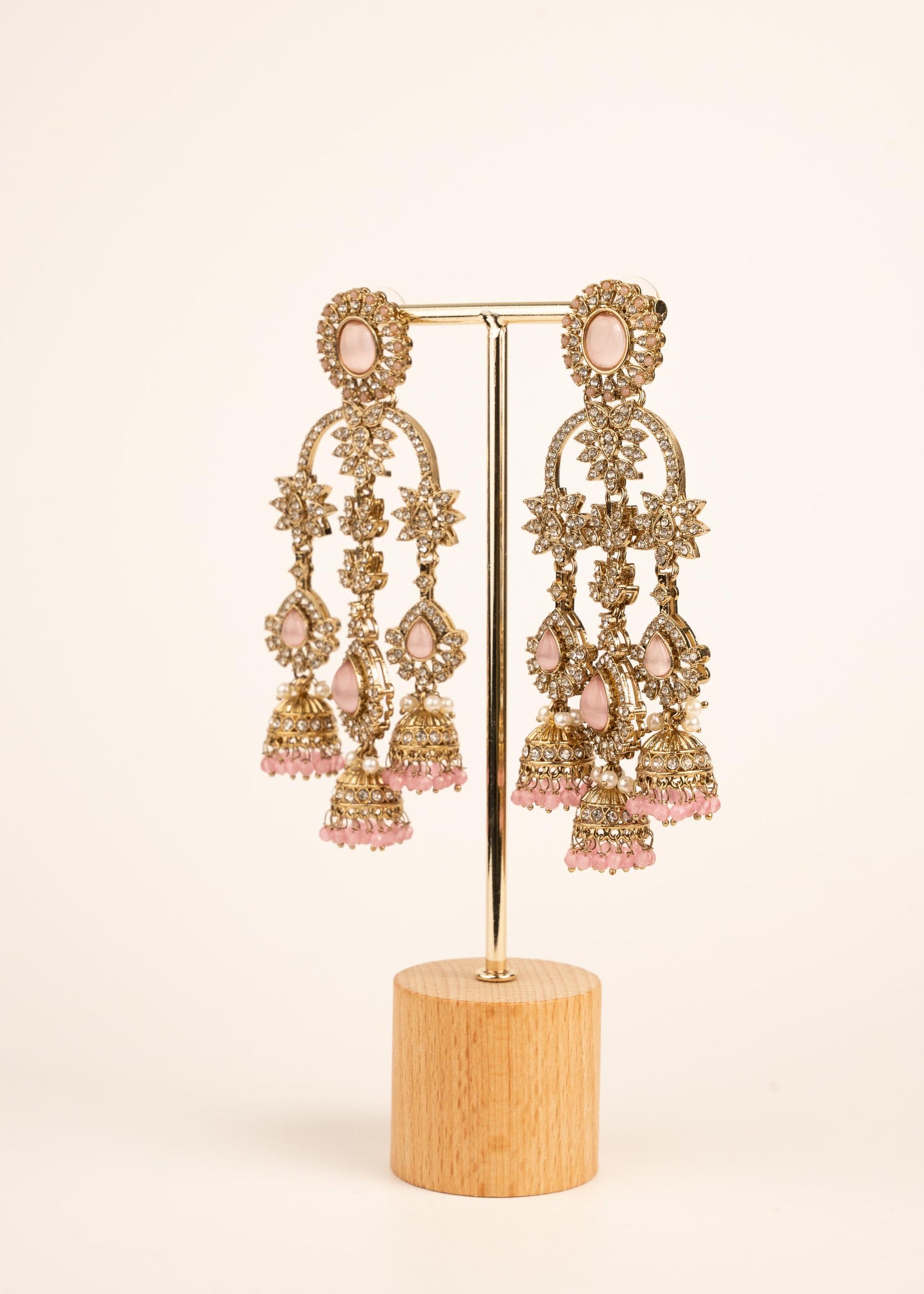 Indian Kundan Moissanite Earrings/ Gold Plated Statement Earrings/ Indian Jewelry/ Traditional Indian Bridal Earrings/ Bridal Wear Jewelry
