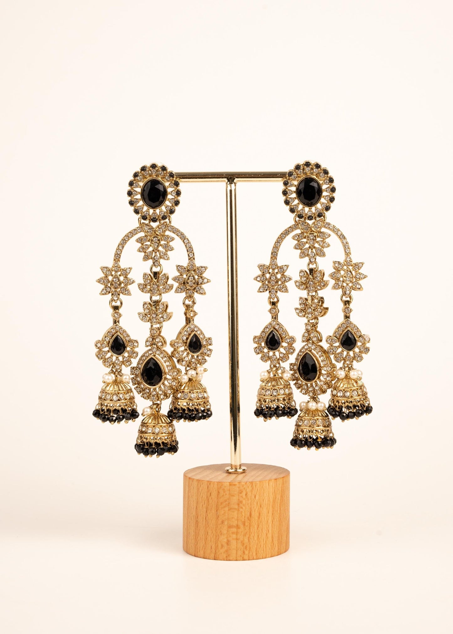 Indian Kundan Moissanite Earrings/ Gold Plated Statement Earrings/ Indian Jewelry/ Traditional Indian Bridal Earrings/ Bridal Wear Jewelry