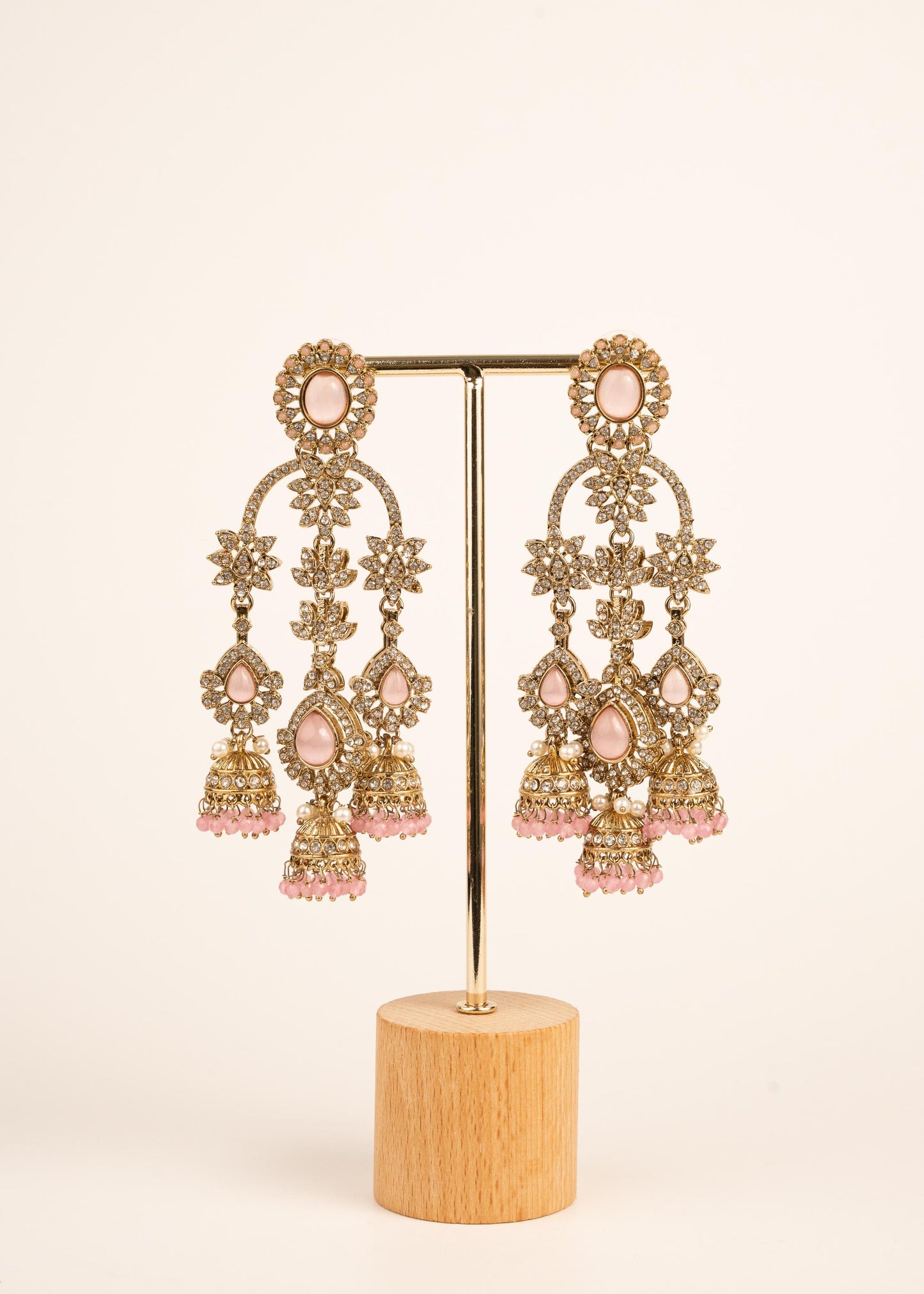 Indian Kundan Moissanite Earrings/ Gold Plated Statement Earrings/ Indian Jewelry/ Traditional Indian Bridal Earrings/ Bridal Wear Jewelry
