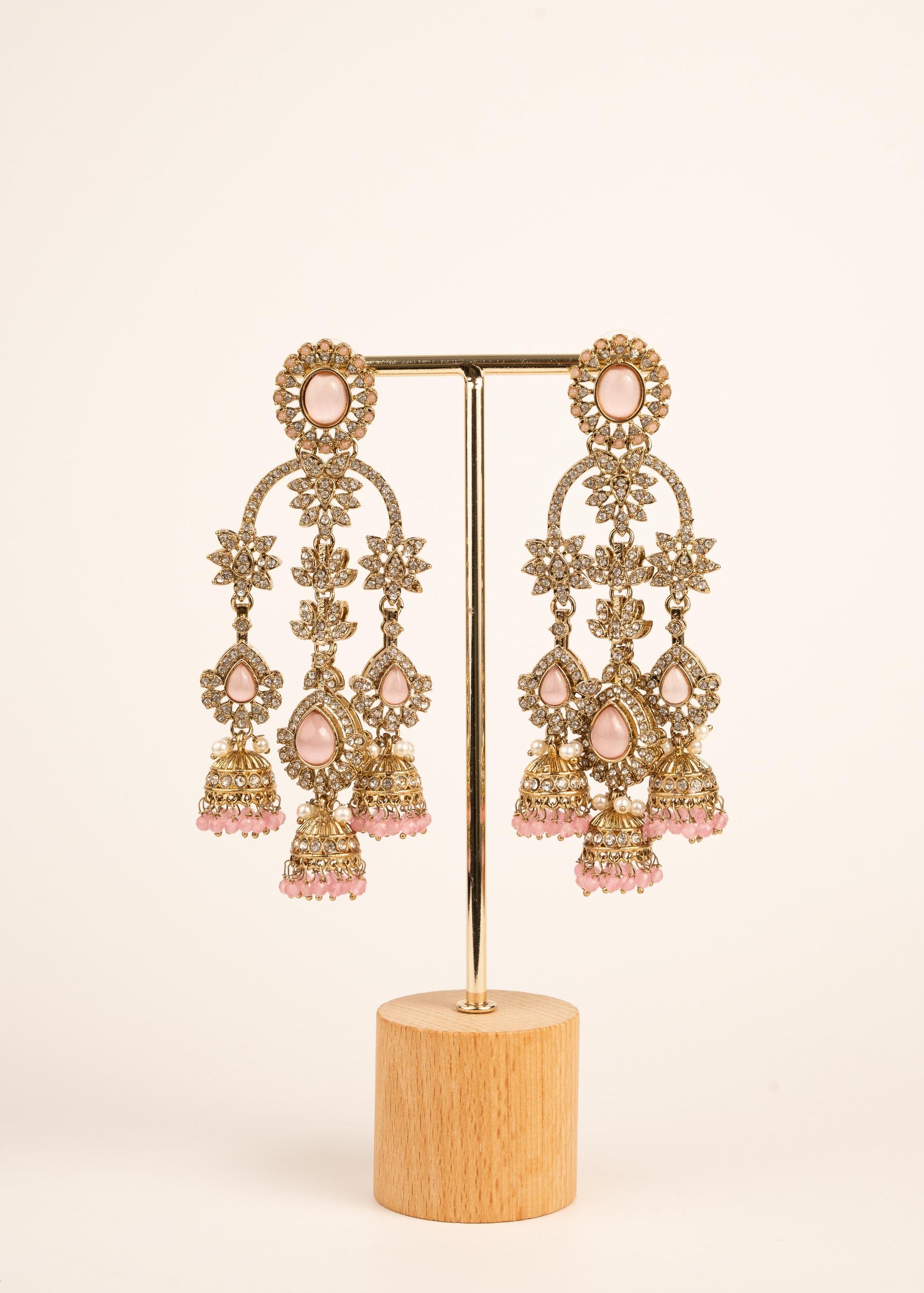 Indian Kundan Moissanite Earrings/ Gold Plated Statement Earrings/ Indian Jewelry/ Traditional Indian Bridal Earrings/ Bridal Wear Jewelry