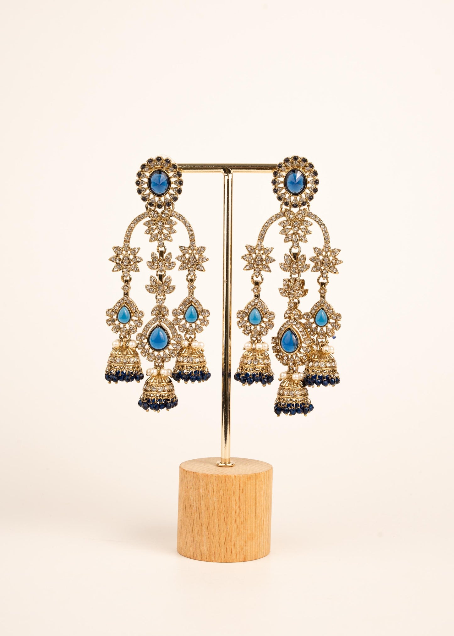 Indian Kundan Moissanite Earrings/ Gold Plated Statement Earrings/ Indian Jewelry/ Traditional Indian Bridal Earrings/ Bridal Wear Jewelry
