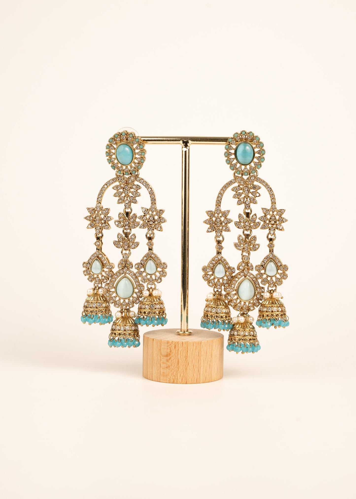 Indian Kundan Moissanite Earrings/ Gold Plated Statement Earrings/ Indian Jewelry/ Traditional Indian Bridal Earrings/ Bridal Wear Jewelry