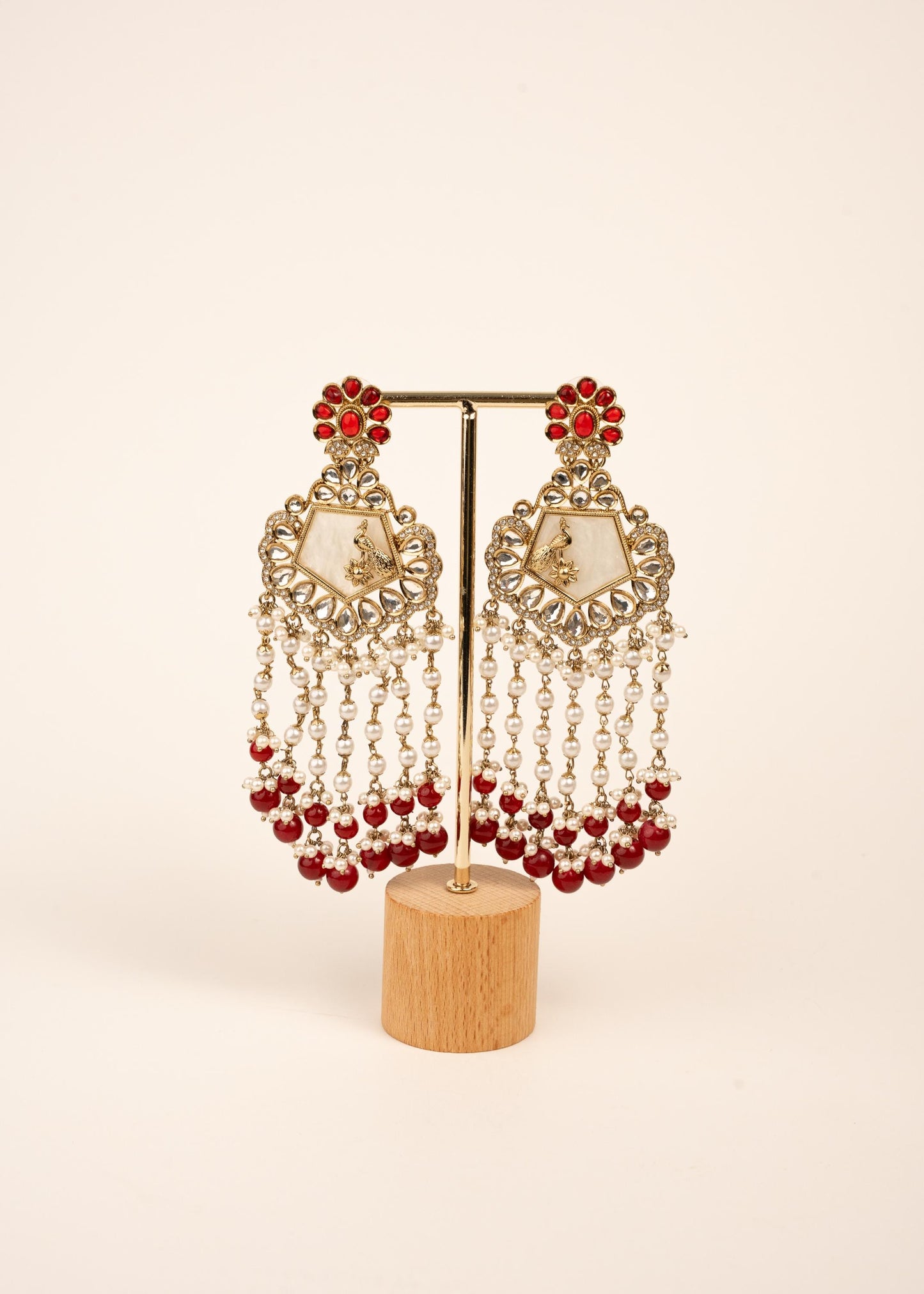 High Quality Polki Kundan Earrings/ Peacock Earrings/ Antique Kundan Polki Jhumkas/ Pearl Earrings/ Statement Earrings/ Mint/ Reception/