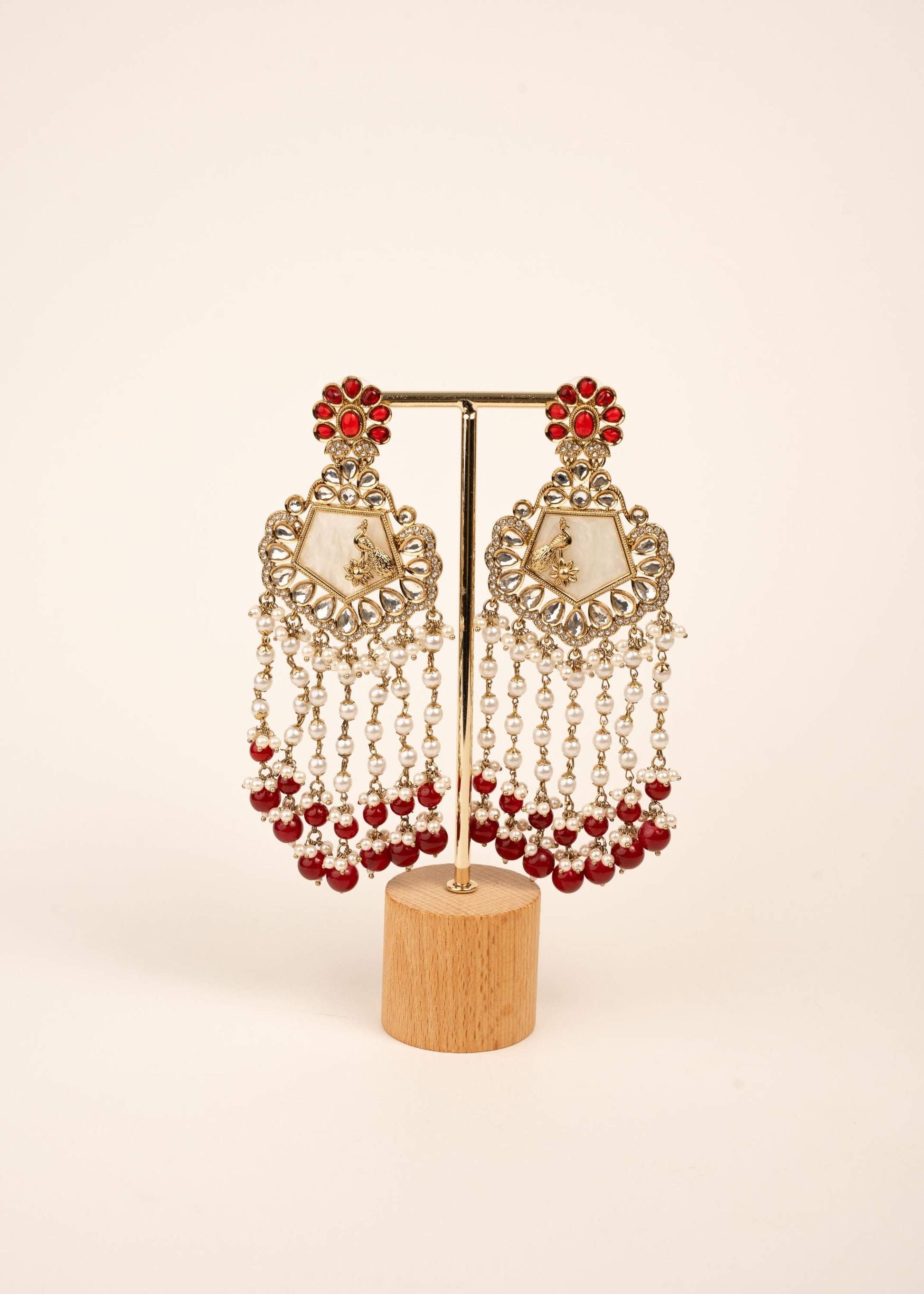 High Quality Polki Kundan Earrings/ Peacock Earrings/ Antique Kundan Polki Jhumkas/ Pearl Earrings/ Statement Earrings/ Mint/ Reception/