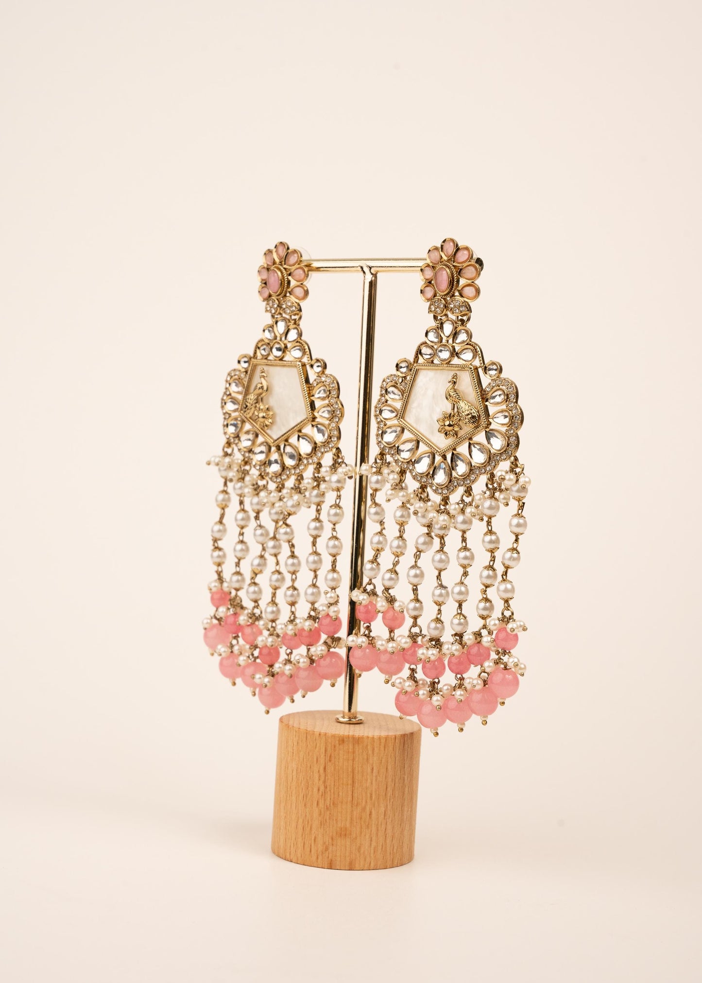 High Quality Polki Kundan Earrings/ Peacock Earrings/ Antique Kundan Polki Jhumkas/ Pearl Earrings/ Statement Earrings/ Mint/ Reception/