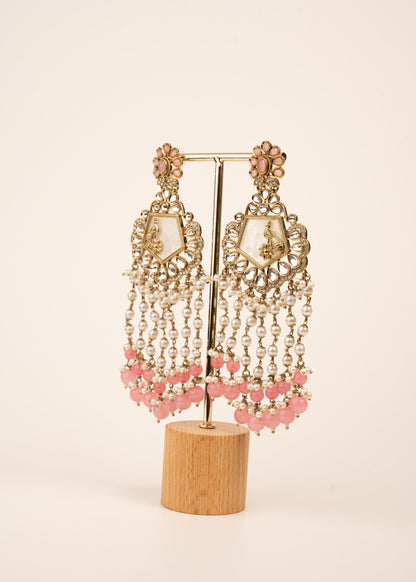 High Quality Polki Kundan Earrings/ Peacock Earrings/ Antique Kundan Polki Jhumkas/ Pearl Earrings/ Statement Earrings/ Mint/ Reception/