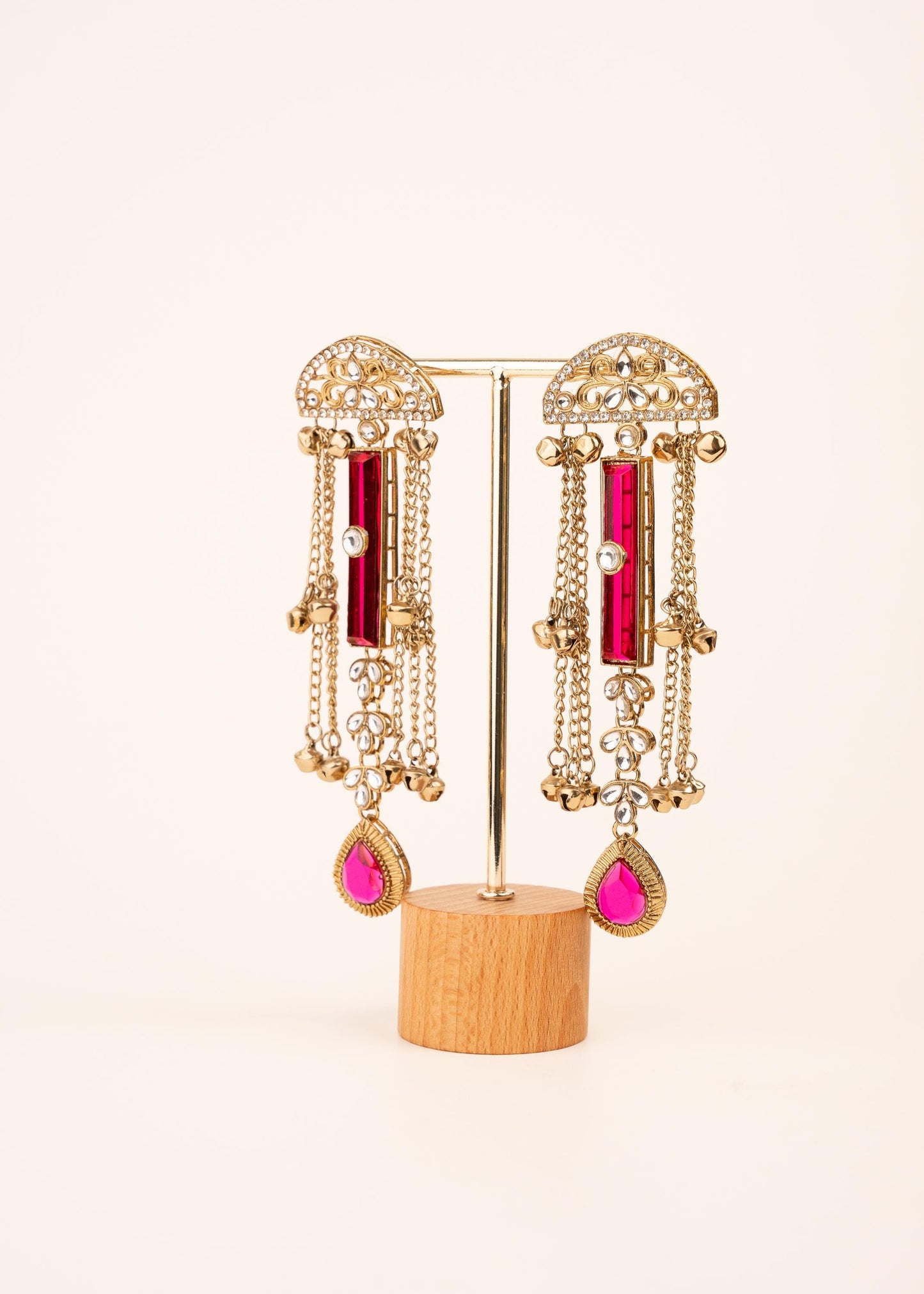 Premium Ghungroo Earrings/ Indian Jewelry/ Kashmiri Style Earrings/ Festive Wear/ Statement Earrings/ Indian Bridal Jewelry/ Ruby/ Green