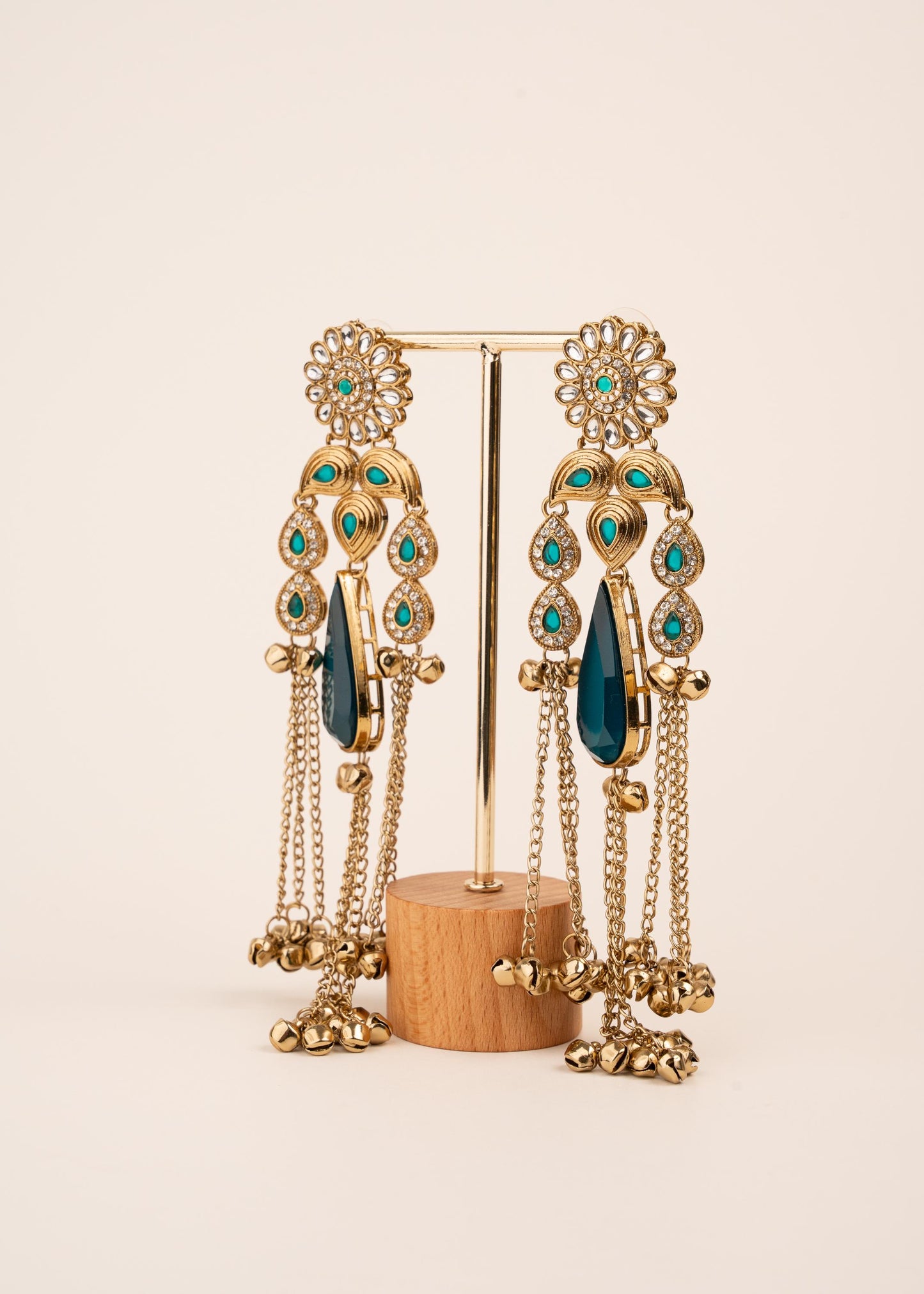 Viral Kashmiri Kundan Earrings/ Ghungroo Earrings/ Traditional Indian Earrings/ Gold Plated Statement Earrings/ Kundan Polki Earrings
