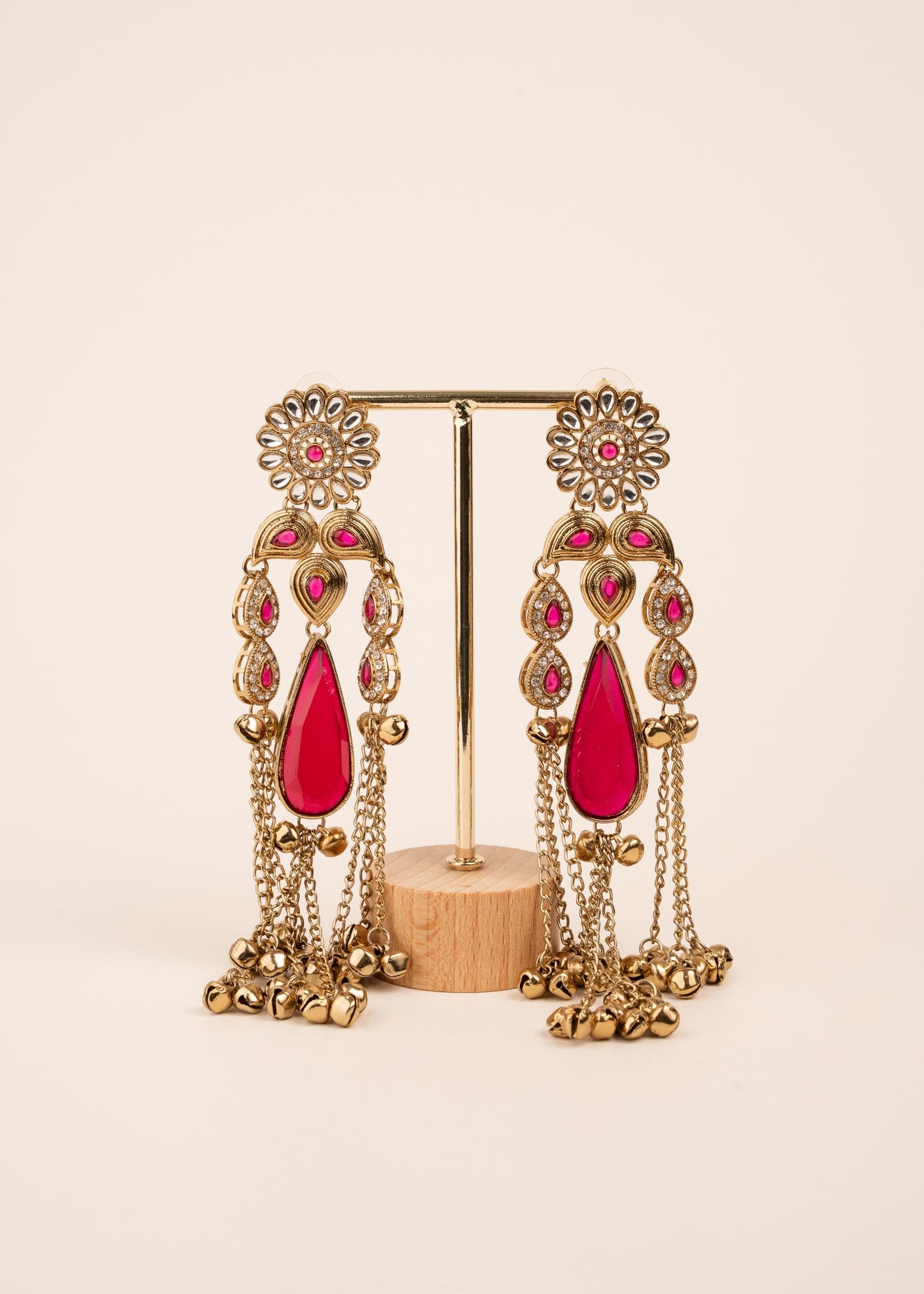 Viral Kashmiri Kundan Earrings/ Ghungroo Earrings/ Traditional Indian Earrings/ Gold Plated Statement Earrings/ Kundan Polki Earrings