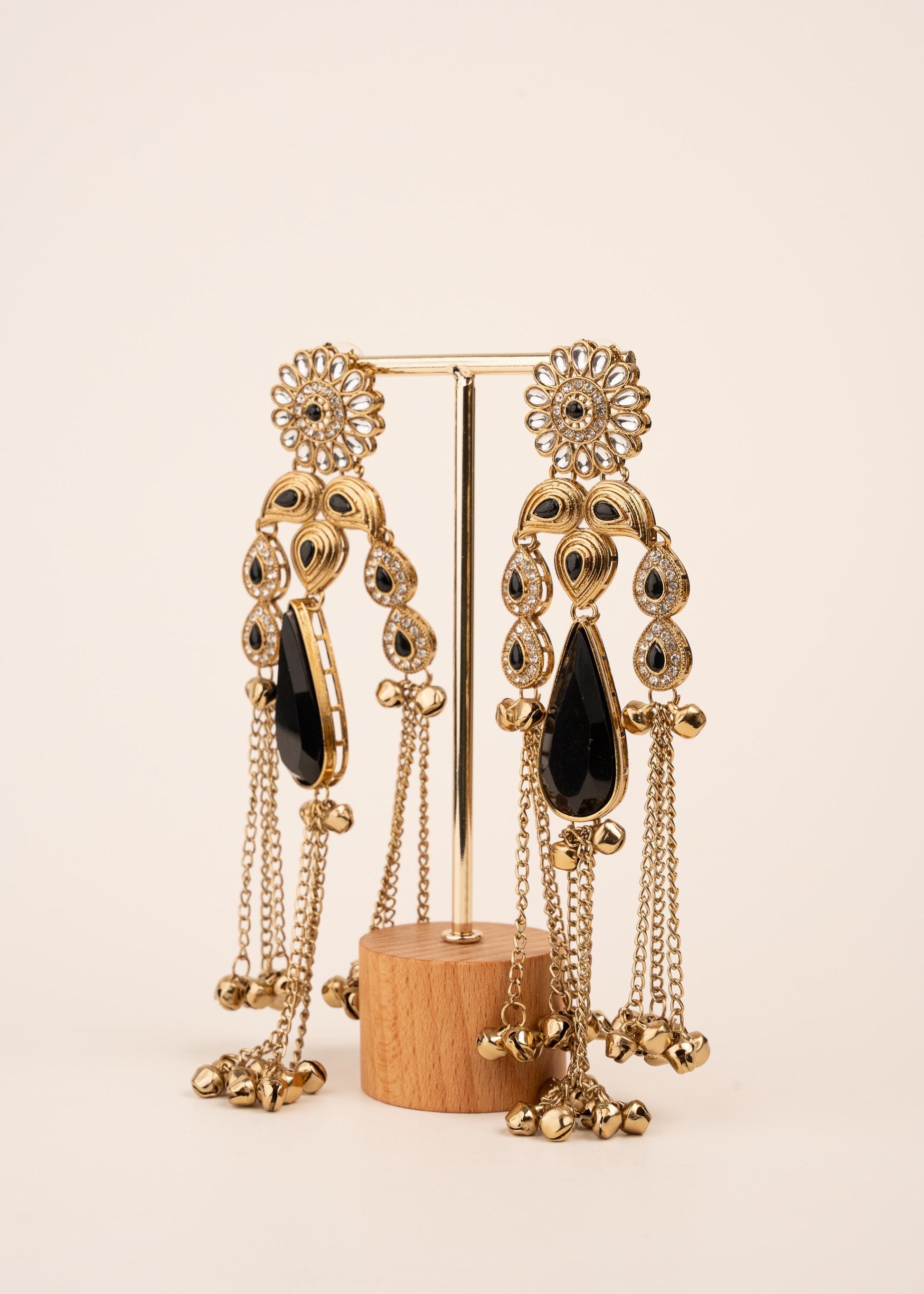 Viral Kashmiri Kundan Earrings/ Ghungroo Earrings/ Traditional Indian Earrings/ Gold Plated Statement Earrings/ Kundan Polki Earrings