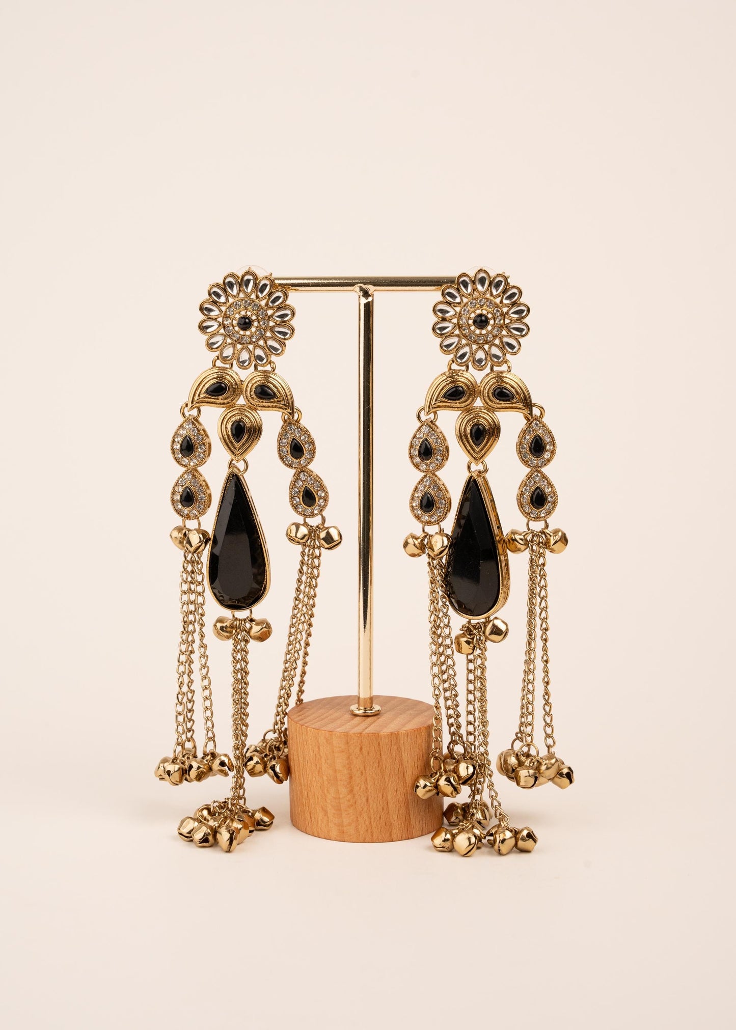 Viral Kashmiri Kundan Earrings/ Ghungroo Earrings/ Traditional Indian Earrings/ Gold Plated Statement Earrings/ Kundan Polki Earrings