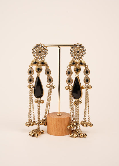 Viral Kashmiri Kundan Earrings/ Ghungroo Earrings/ Traditional Indian Earrings/ Gold Plated Statement Earrings/ Kundan Polki Earrings