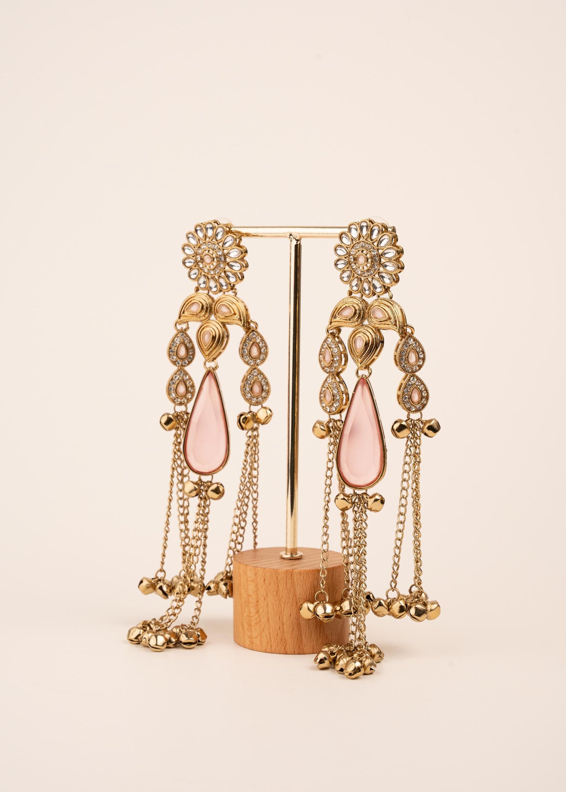 Viral Kashmiri Kundan Earrings/ Ghungroo Earrings/ Traditional Indian Earrings/ Gold Plated Statement Earrings/ Kundan Polki Earrings