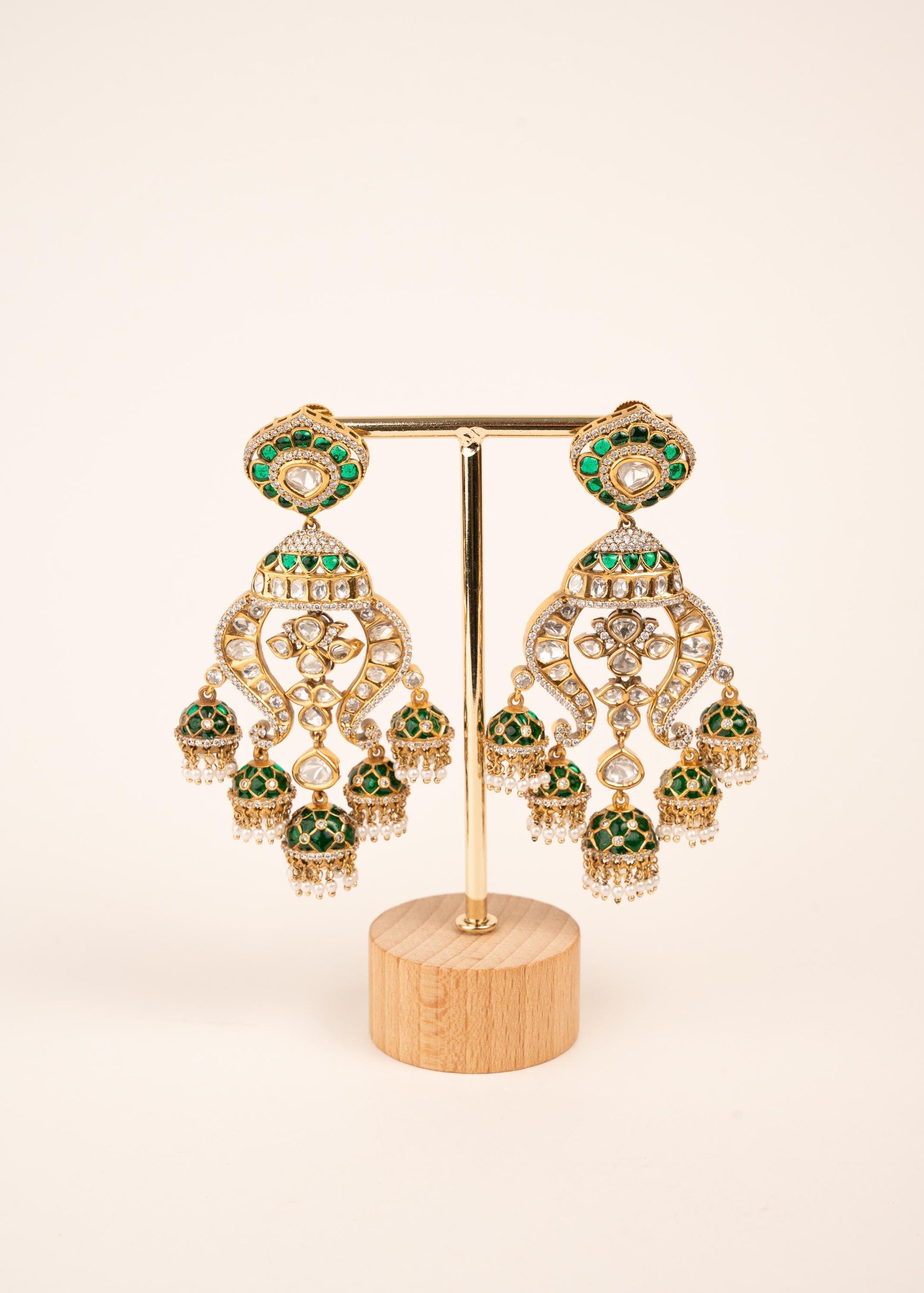Premium Kundan Chandelier Earrings/ Indian Jewelry/ Gold Plated Bridal Statement Jewelry/ Indian Wedding Earrings/  Designer Earrings