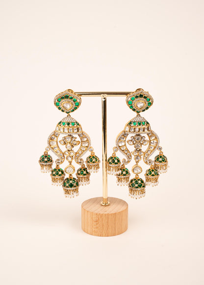 Premium Kundan Chandelier Earrings/ Indian Jewelry/ Gold Plated Bridal Statement Jewelry/ Indian Wedding Earrings/  Designer Earrings