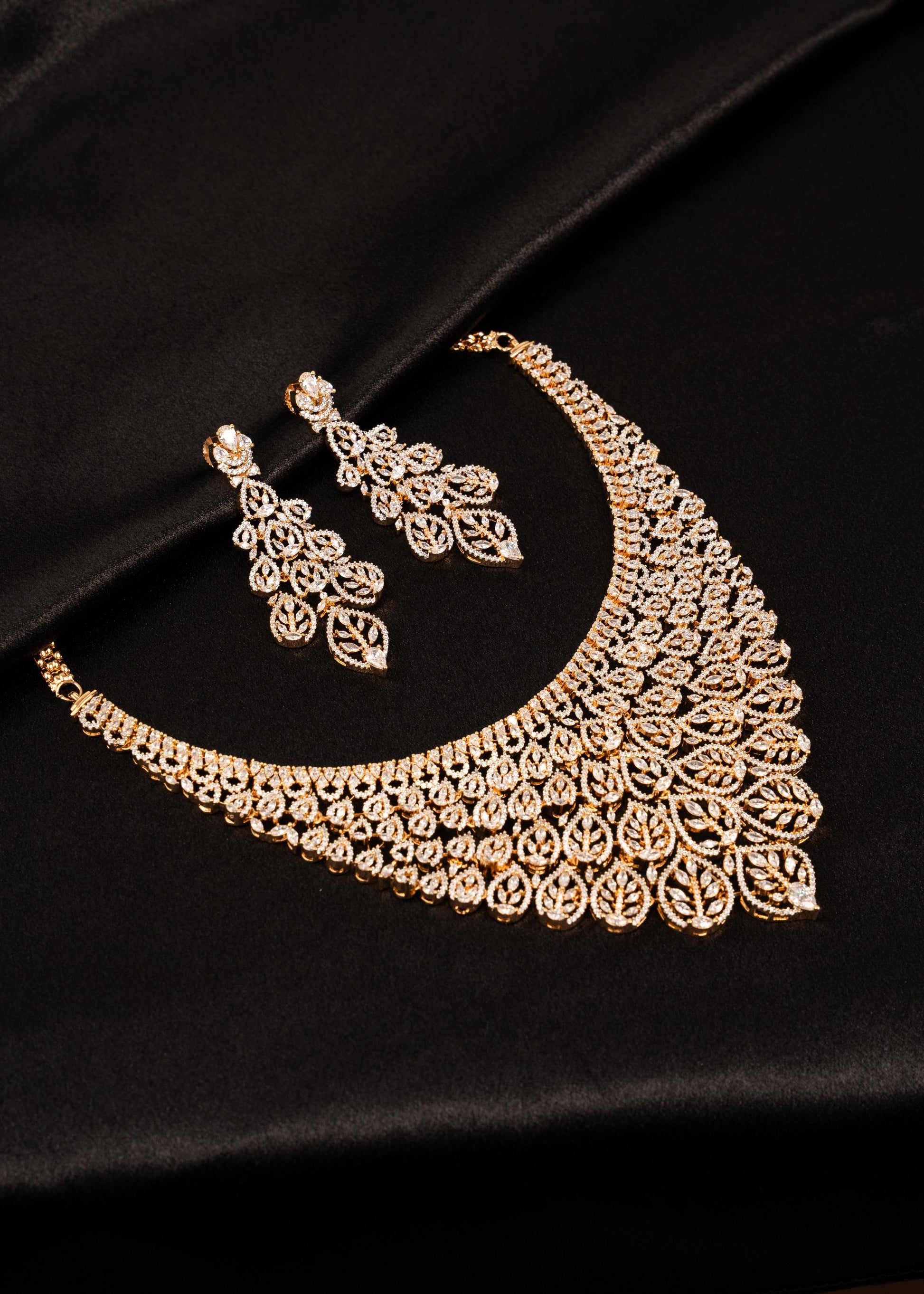 Premium Moissanite  Choker Necklace Set/ Statement Necklace/ Bridal Jewelry/ Reception Wear/ Designer Mossanite Bridal jewelry/ Reception