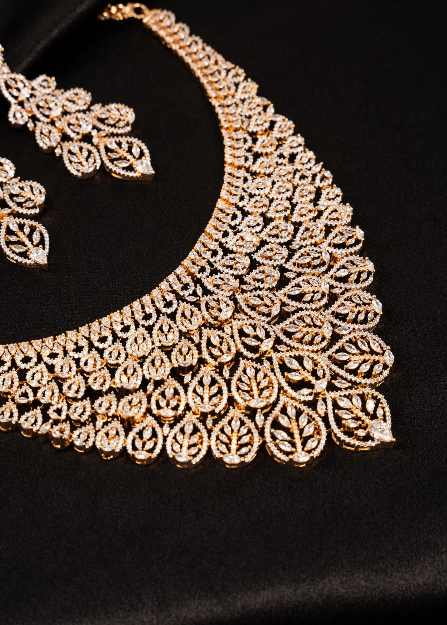Premium Moissanite  Choker Necklace Set/ Statement Necklace/ Bridal Jewelry/ Reception Wear/ Designer Mossanite Bridal jewelry/ Reception