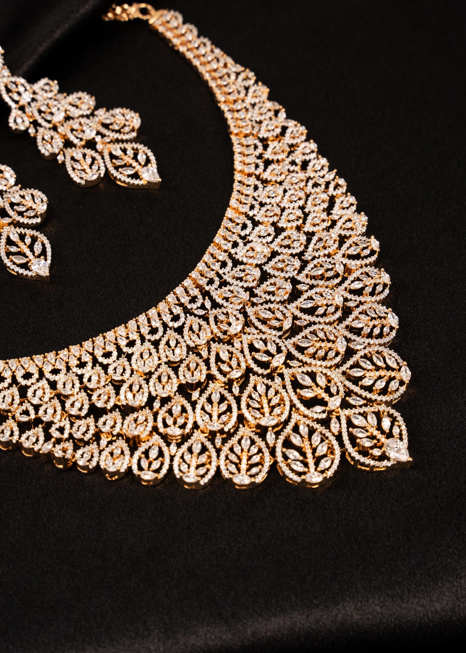 Premium Moissanite  Choker Necklace Set/ Statement Necklace/ Bridal Jewelry/ Reception Wear/ Designer Mossanite Bridal jewelry/ Reception