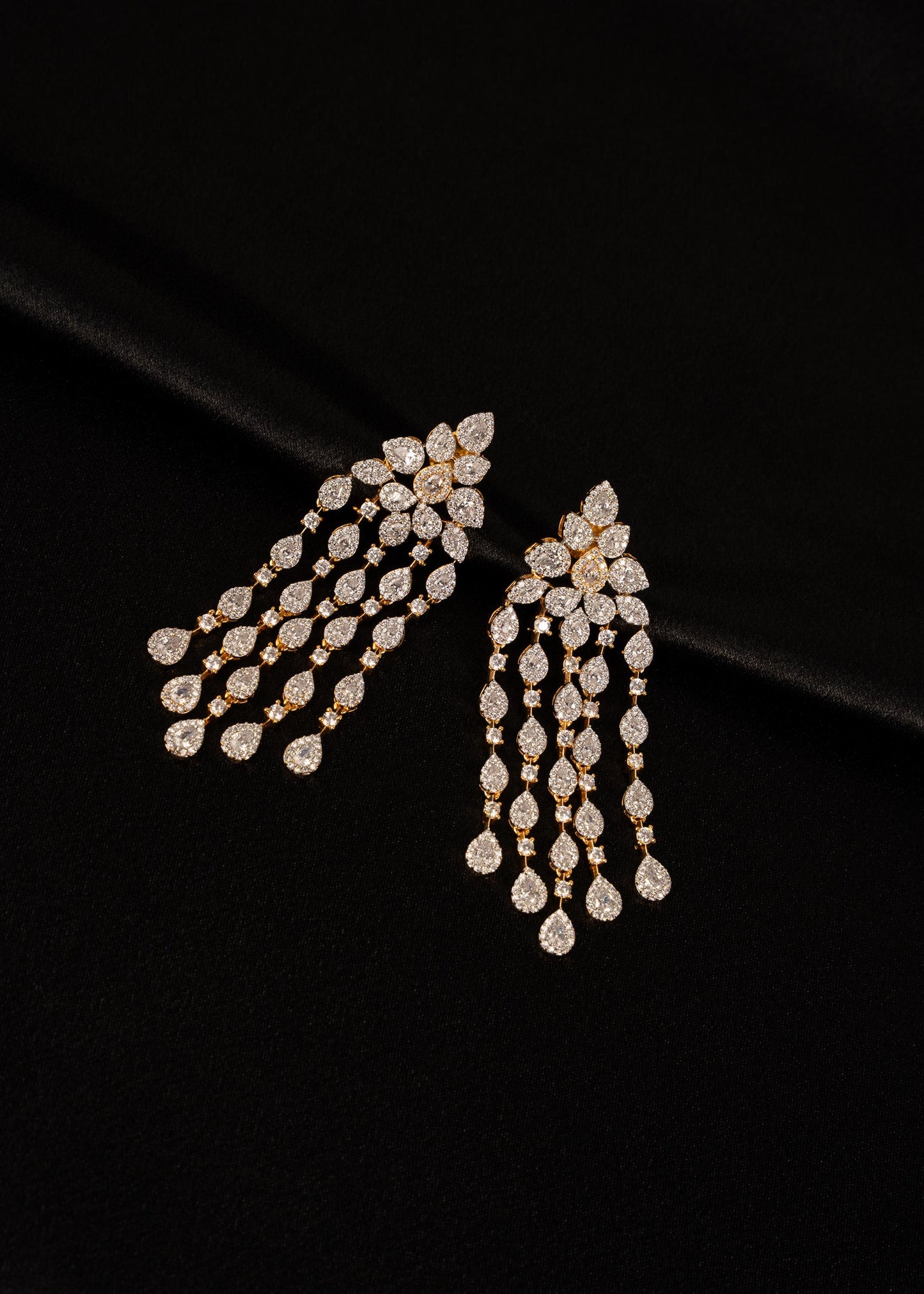 Premium American Diamond Earrings/ CZ Bridal Earrings/ Cubic Zirconia Earrings/ Silver Earrings/ Statement Earrings/ Bollywood Jewelry