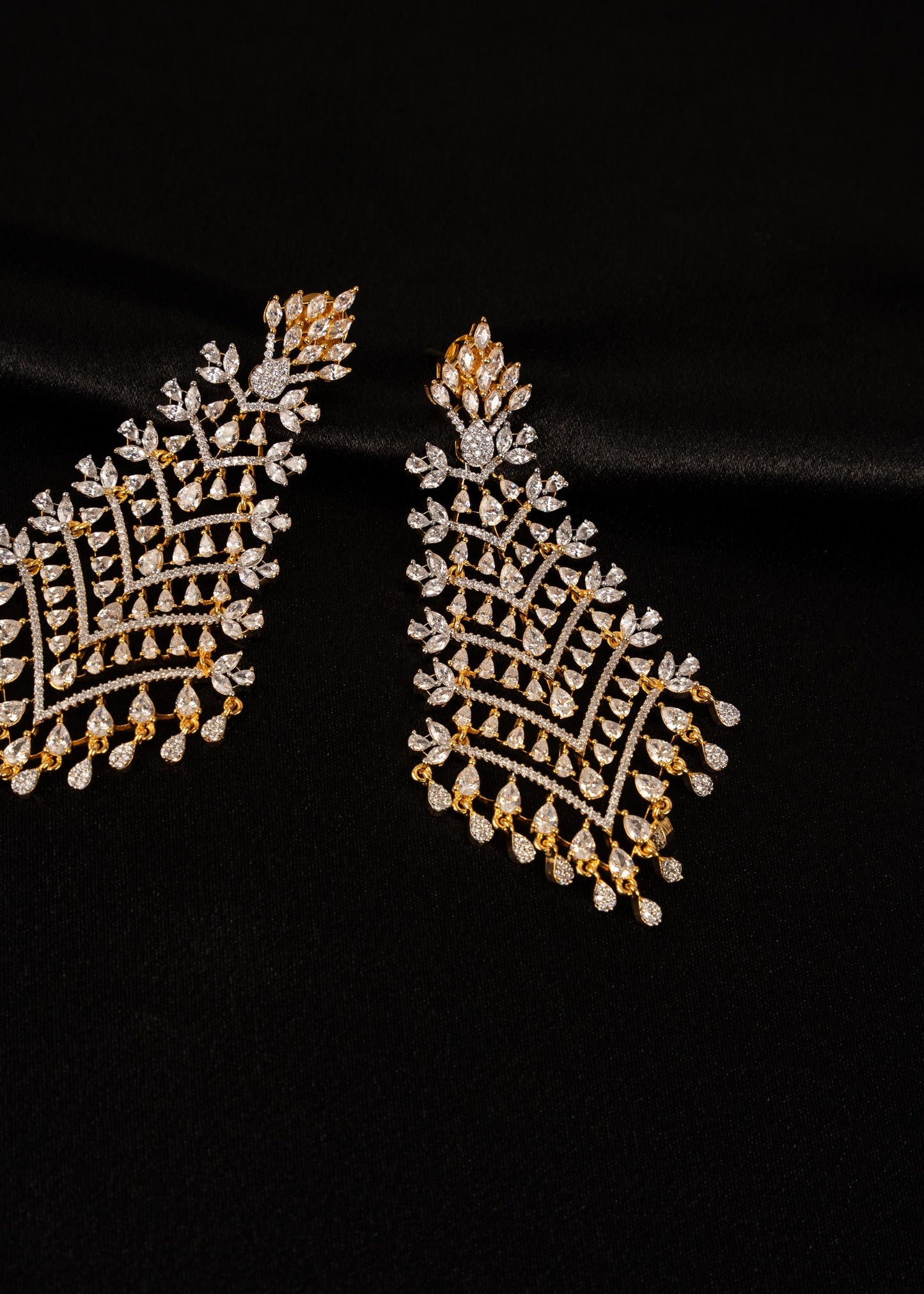Exclusive American Diamond Earrings/ Bridal Jewelry/ Indian Earrings/ Reception Wear/ CZ Earrings/ Wedding Earrings/ Designer Jewelry