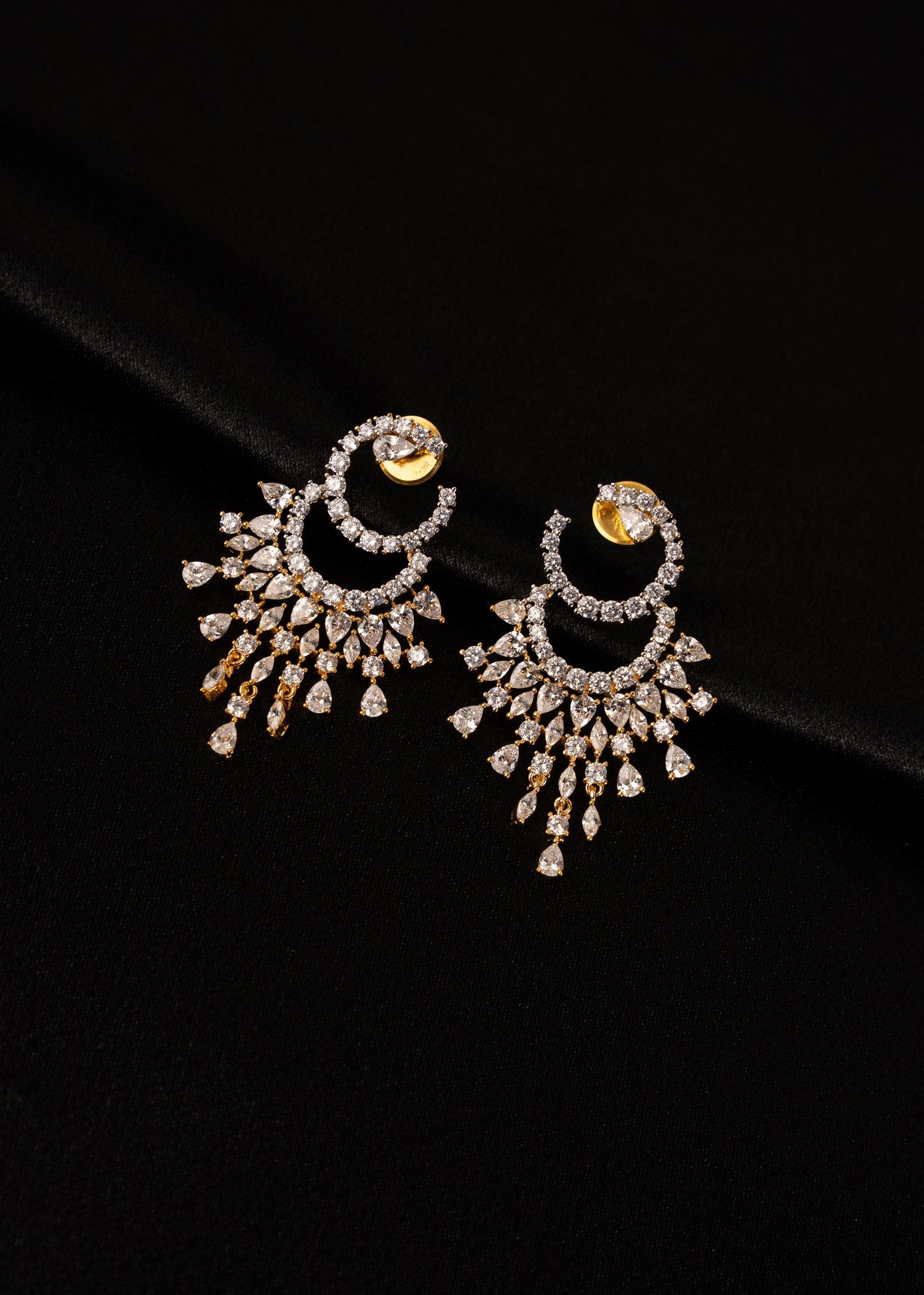 American Diamond Earrings/ Bridal Jewelry/ Indian Earrings/ CZ Jewelry/ Statement Jewelry/ Wedding Jewelry/ Party Wear Earrings/ Silver