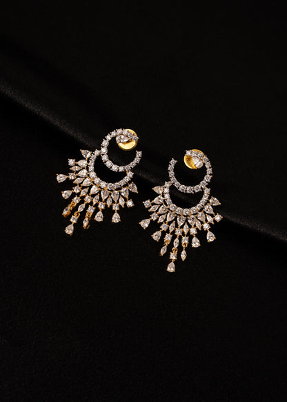 American Diamond Earrings/ Bridal Jewelry/ Indian Earrings/ CZ Jewelry/ Statement Jewelry/ Wedding Jewelry/ Party Wear Earrings/ Silver
